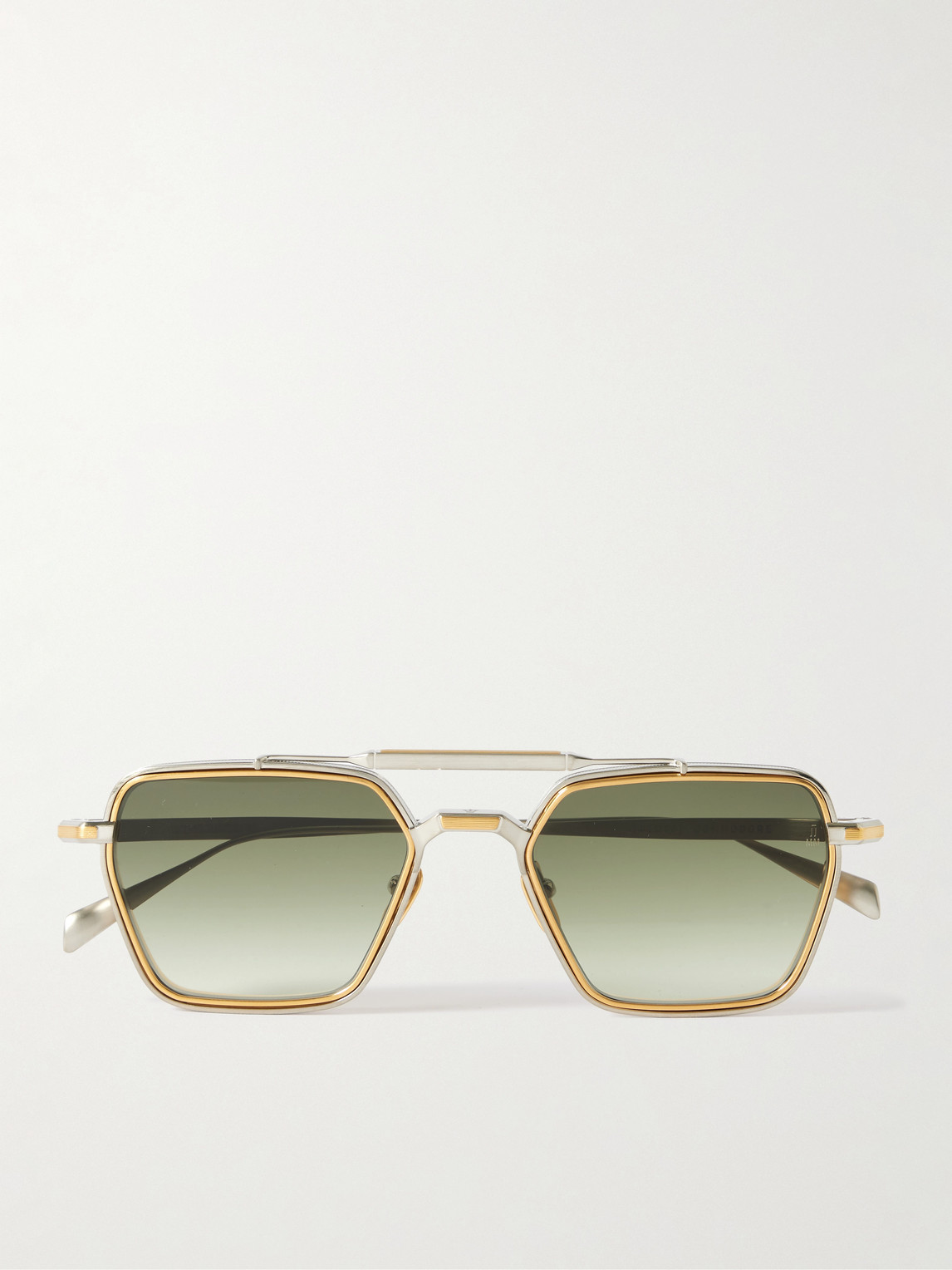 Jacques Marie Mage Commodore Aviator-Style Silver and Gold-Tone Beta Titanium Sunglasses - Men