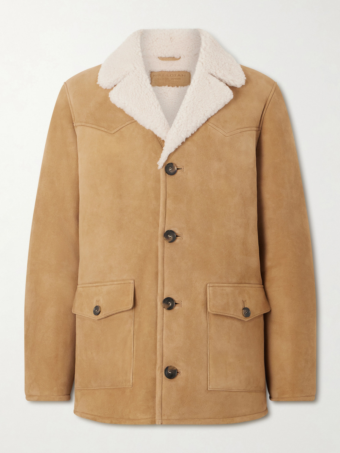 Nili Lotan Goshen Shearling Coat In Brown
