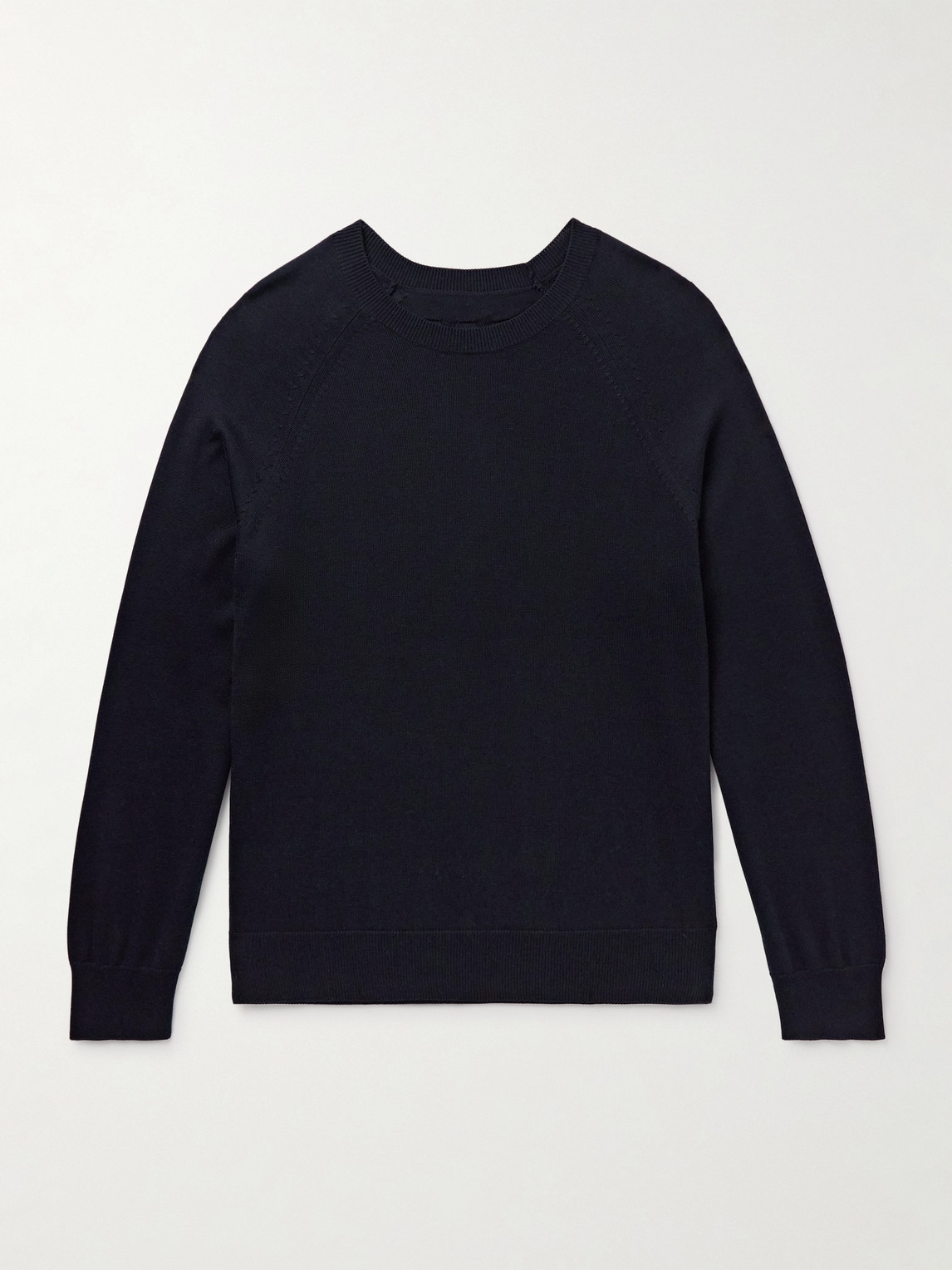 Nili Lotan Reggie Silk And Cotton-blend Sweater In Blue