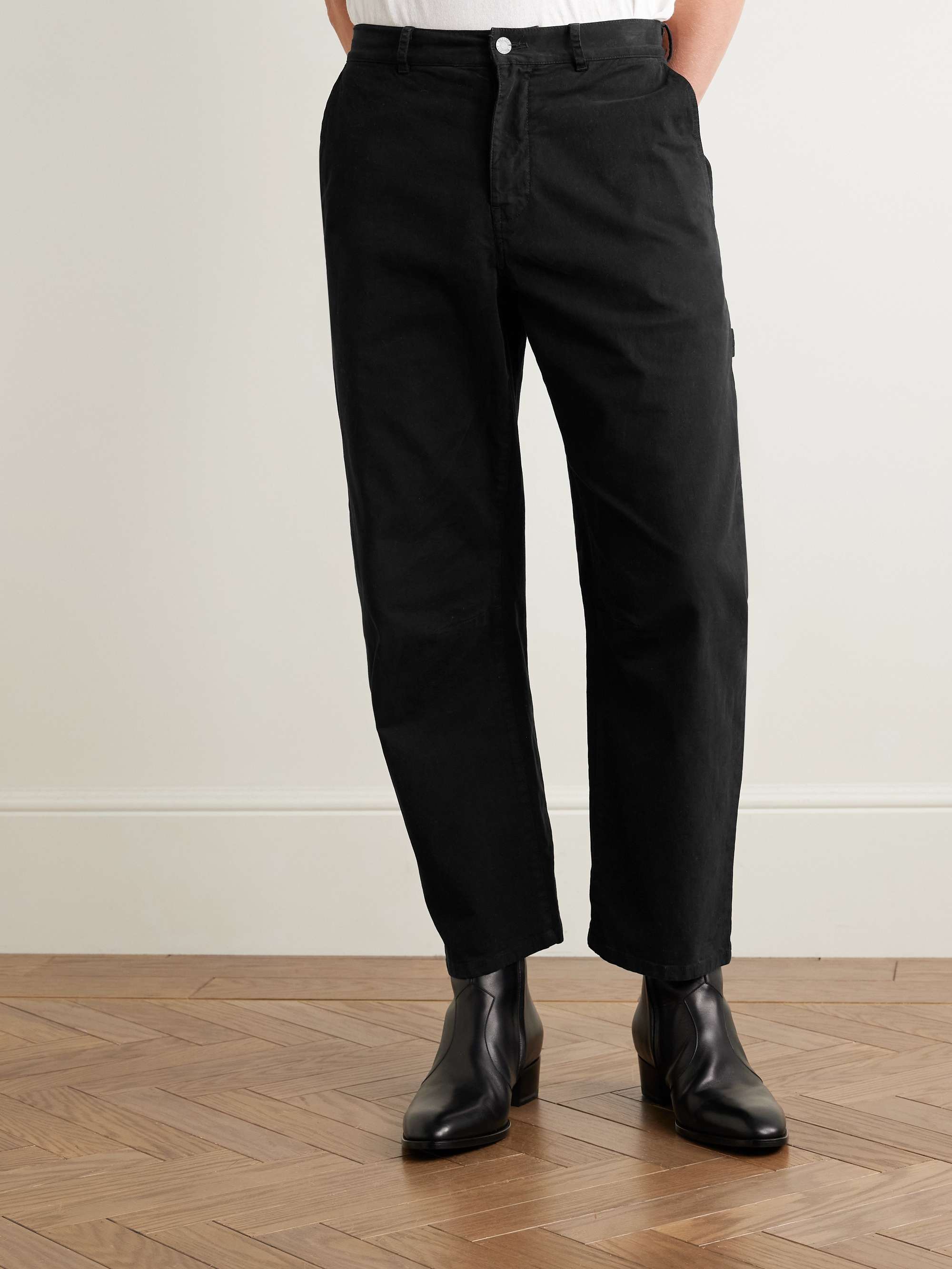 NILI LOTAN Carpenter Straight-Leg Stretch-Cotton Twill Trousers