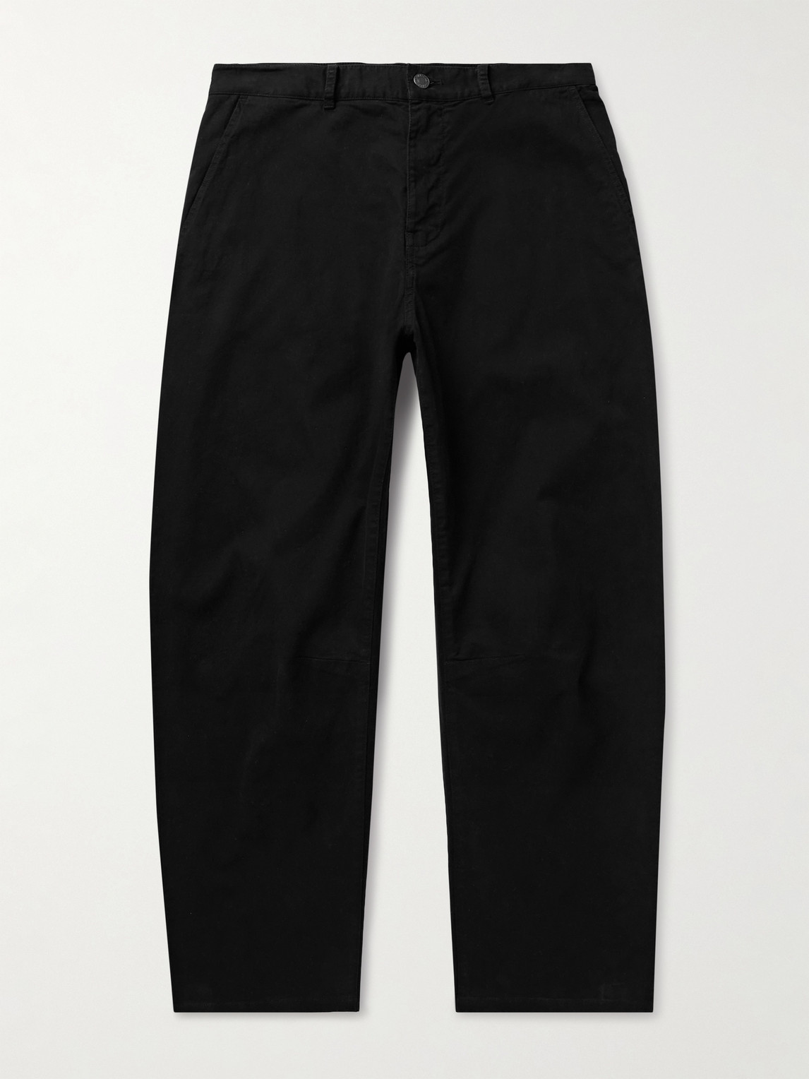Nili Lotan Carpenter Straight-leg Cropped Cotton-blend Twill Trousers In Black
