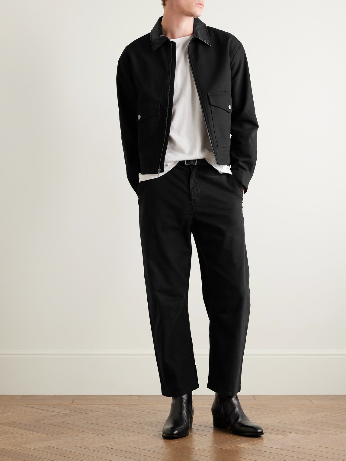 Carpenter Straight-Leg Cropped Cotton-Blend Twill Trousers