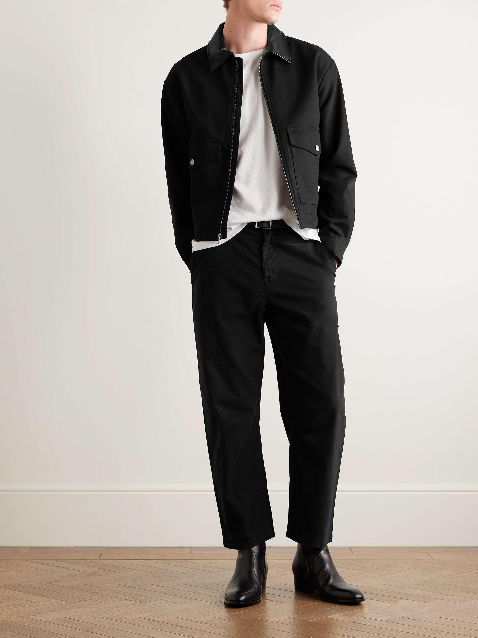 NILI LOTAN Carpenter Straight-Leg Stretch-Cotton Twill Trousers