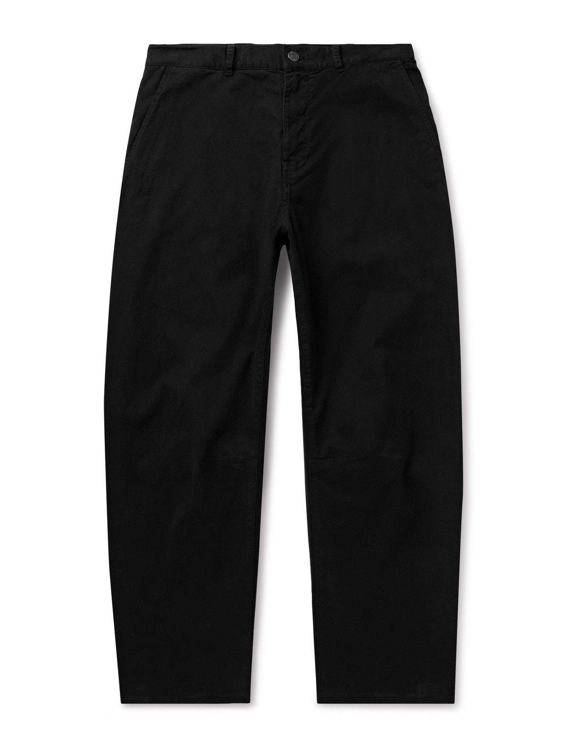 Nili Lotan Carpenter Straight-leg Cropped Cotton-blend Twill Trousers In Black
