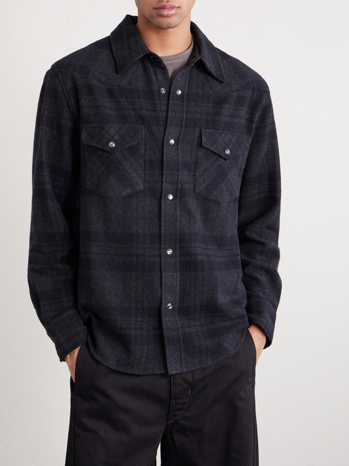  Nili Lotan - Travis Checked Cashmere Shirt - Men - Black - M 