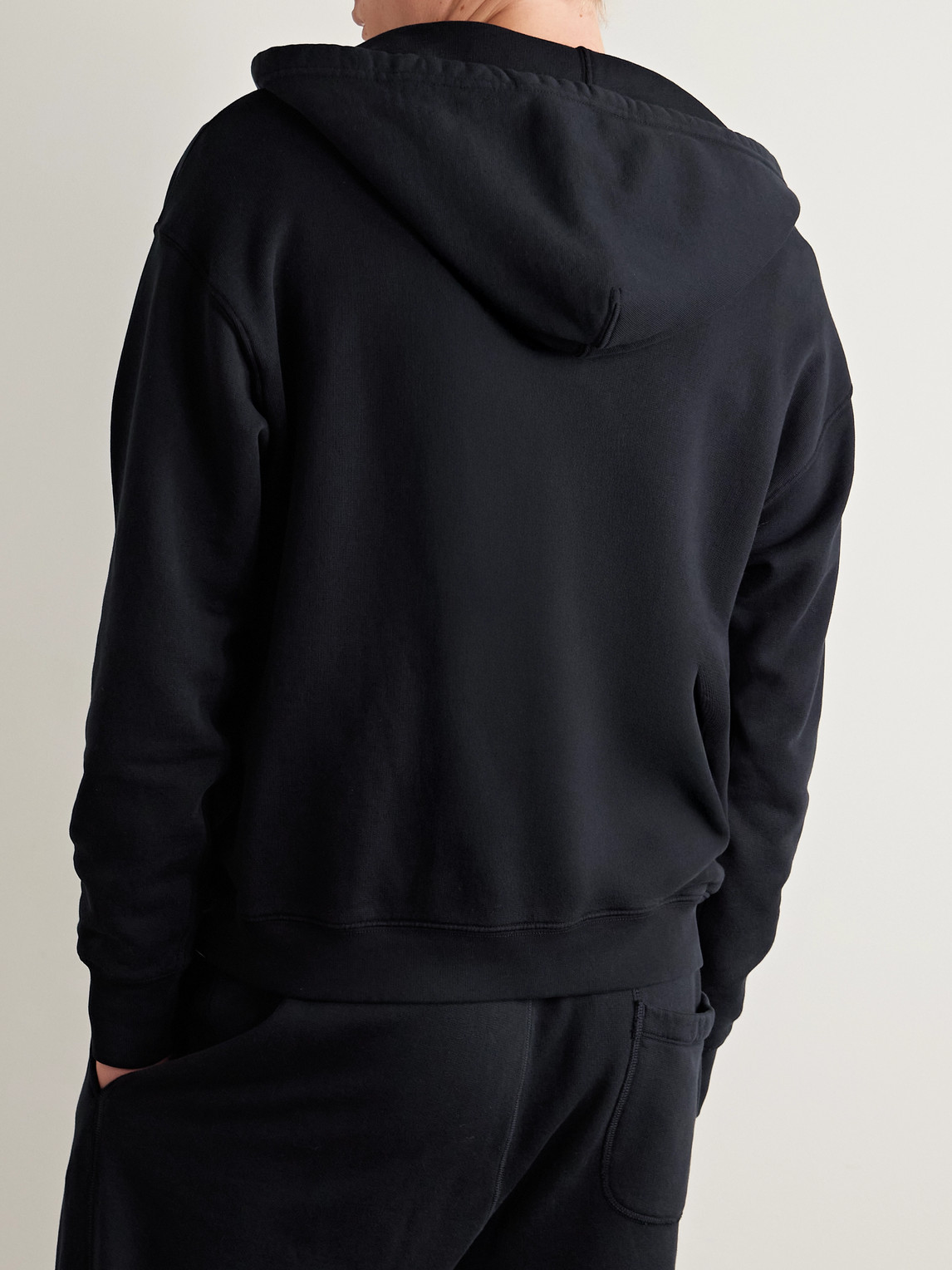 Nili Lotan Brian Jersey Zip-up Hoodie In Black