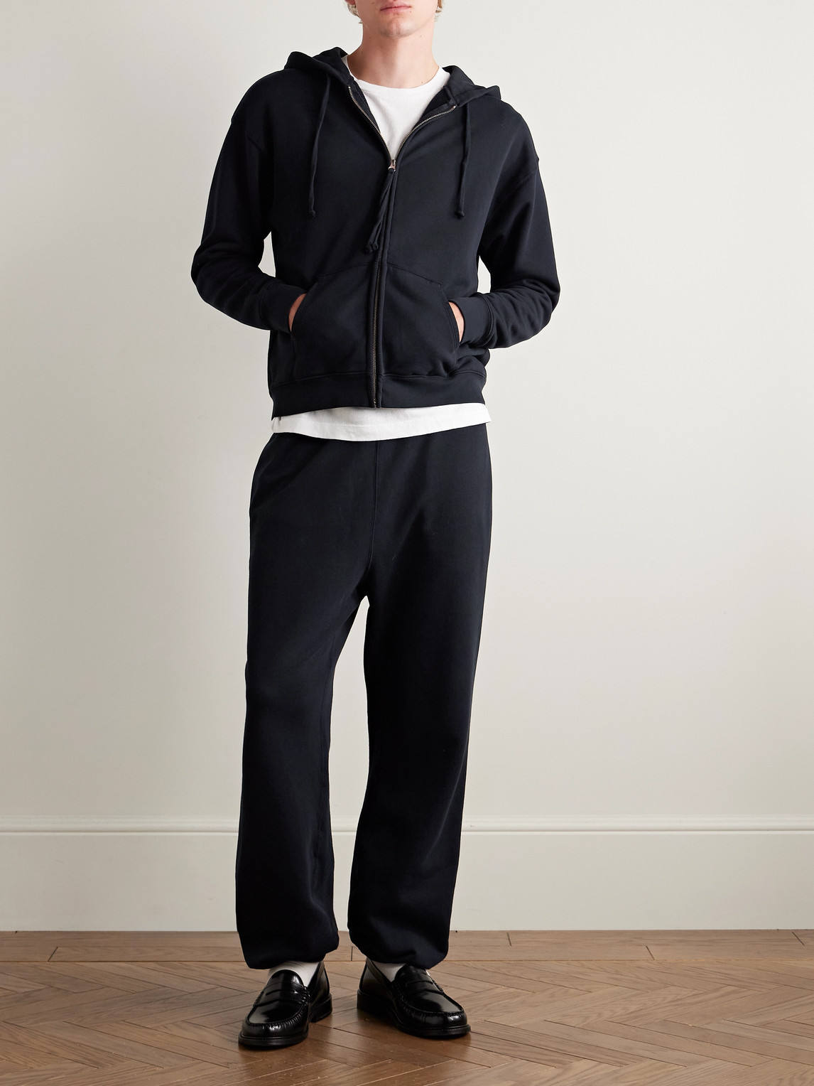 Nili Lotan Brian Jersey Zip-up Hoodie In Black