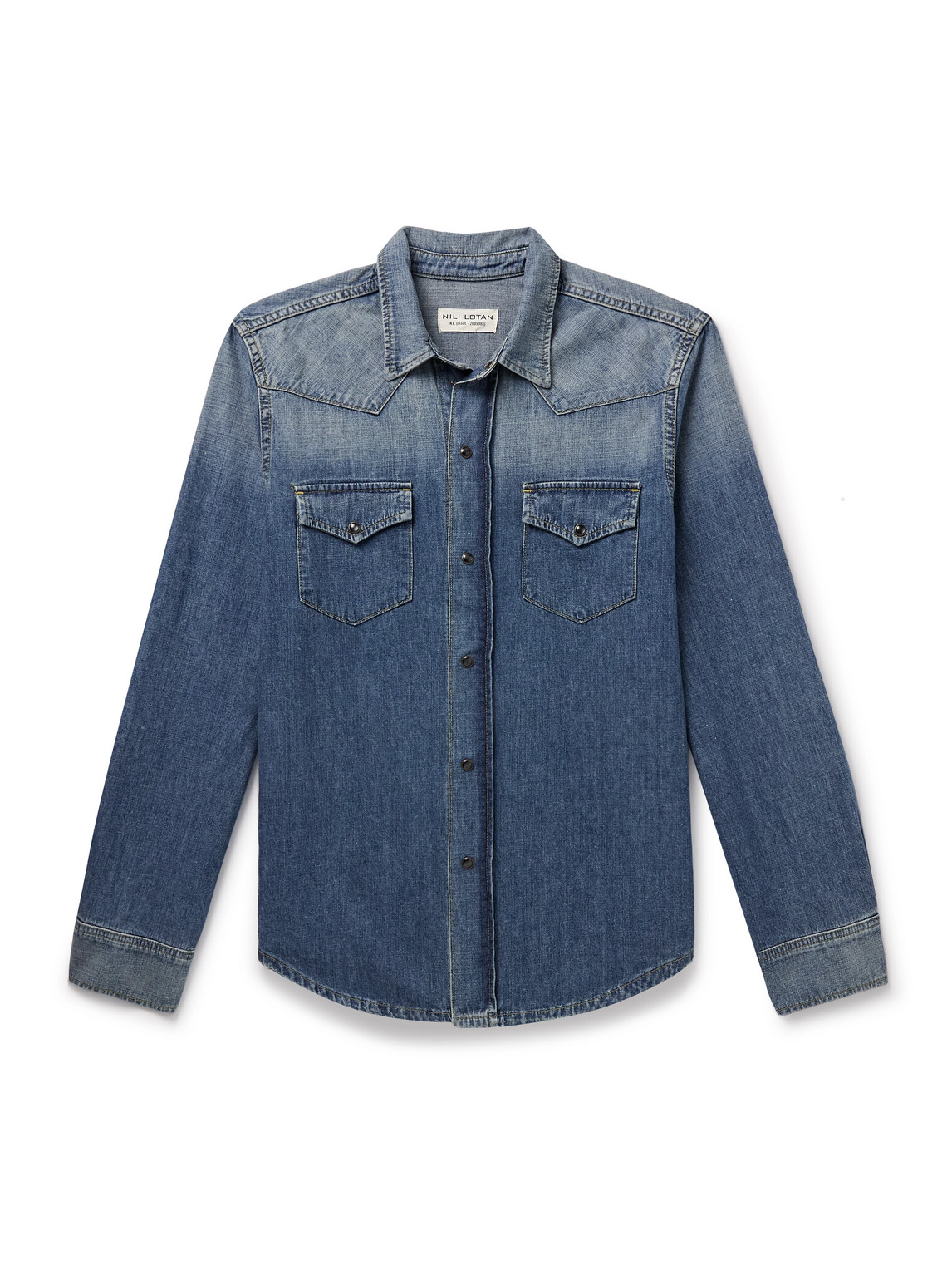 Nili Lotan Travis Denim Shirt In Blue