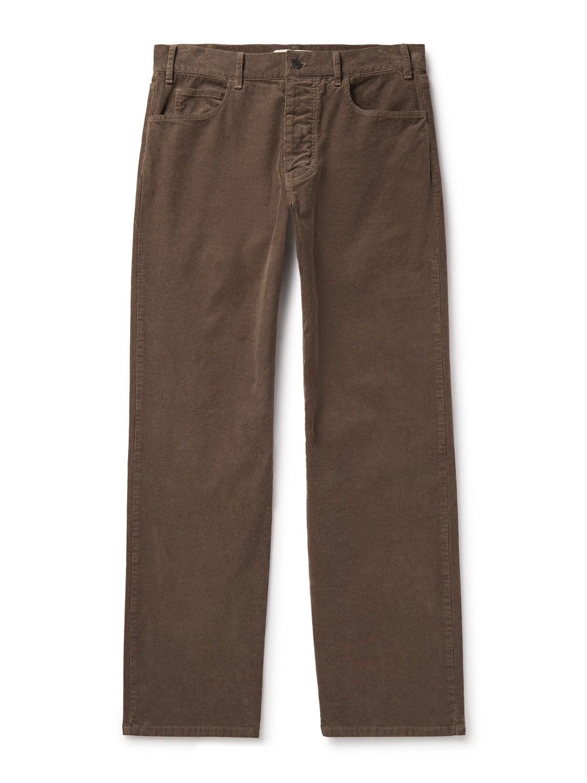 Nili Lotan Billie Straight-leg Cotton-corduroy Trousers In Brown