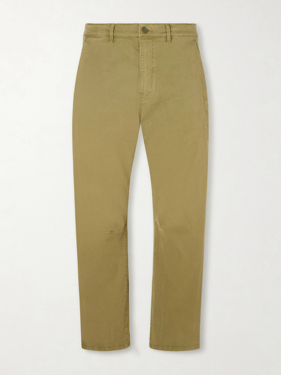 Nili Lotan Carpenter Straight-leg Cropped Cotton-blend Twill Trousers In Green