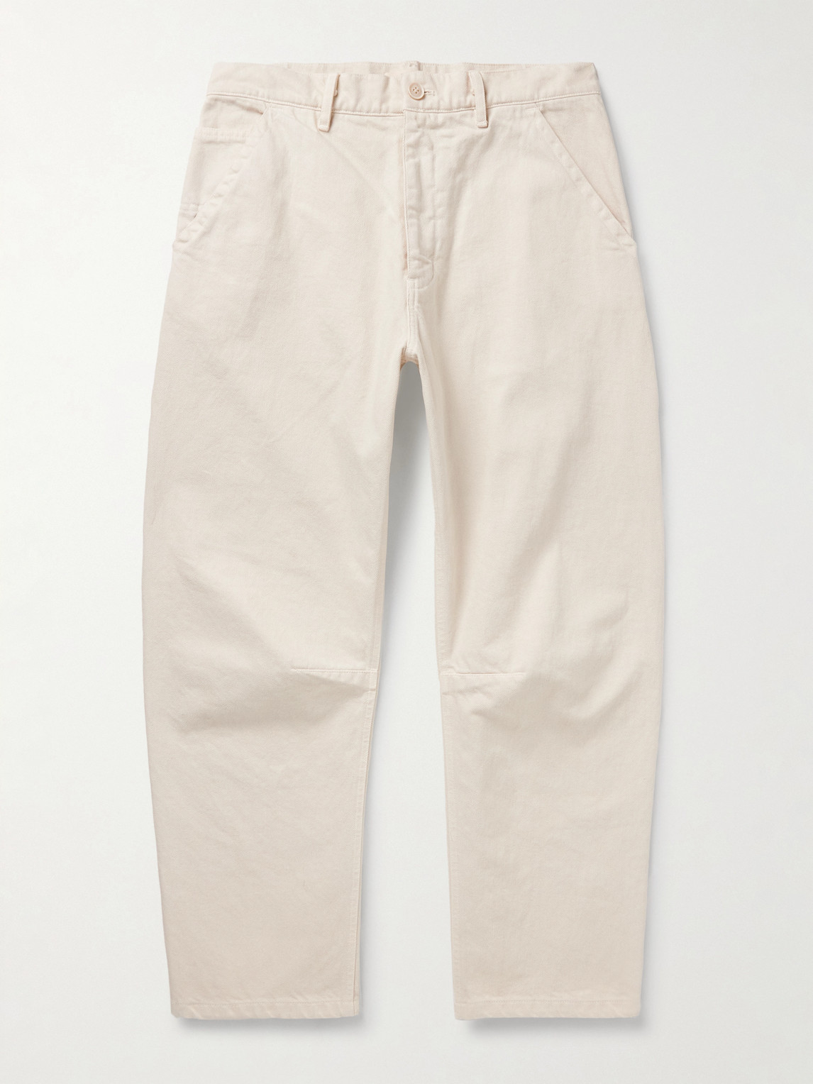 Nili Lotan Emir Straight-leg Cotton-blend Twill Trousers In Red