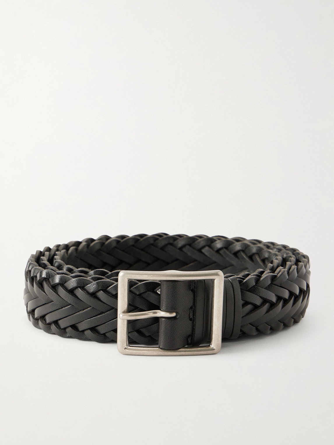 Nili Lotan 3cm Nic Woven Leather Belt In Black
