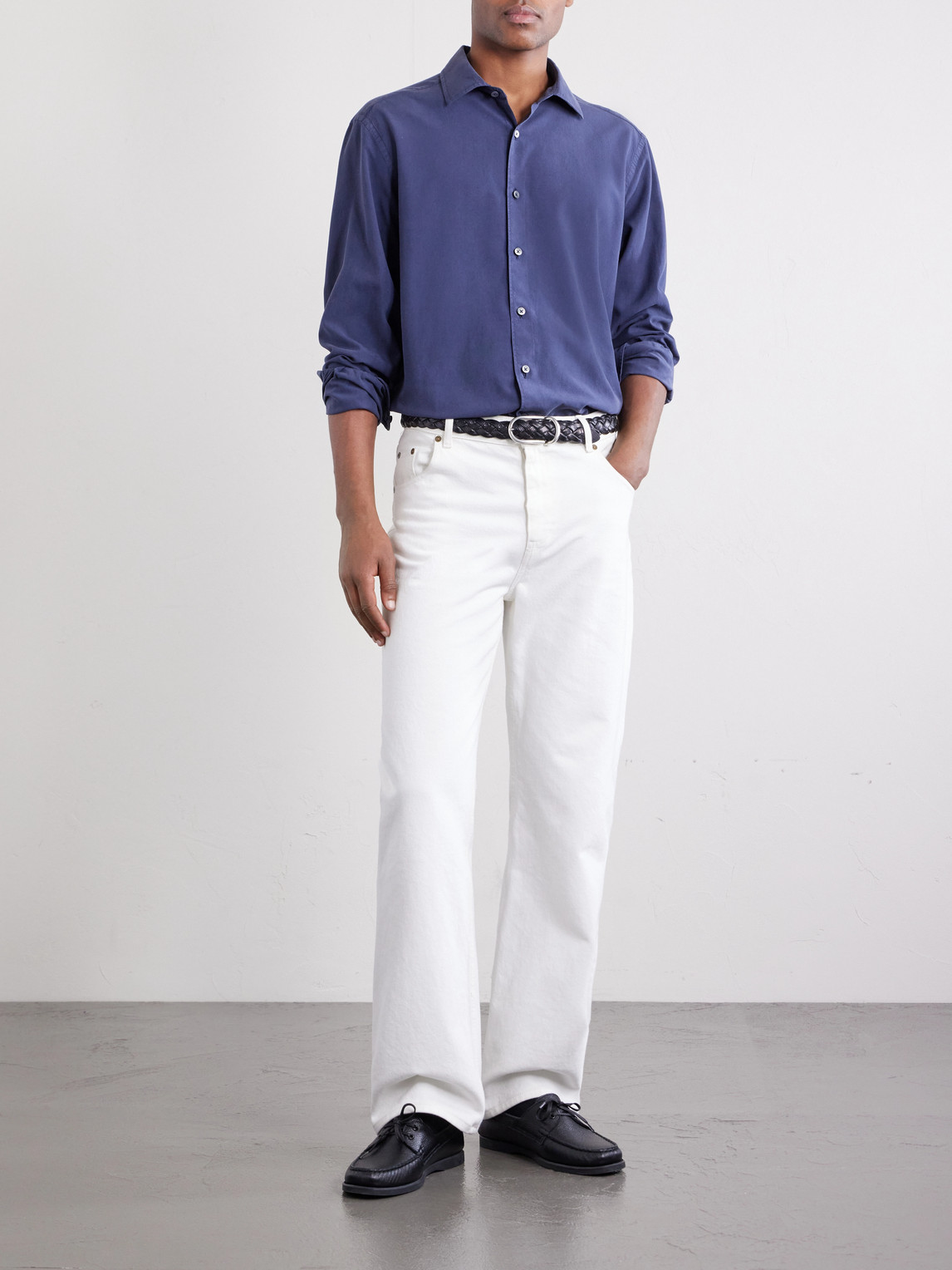 Garment-Dyed Mulberry Silk Shirt
