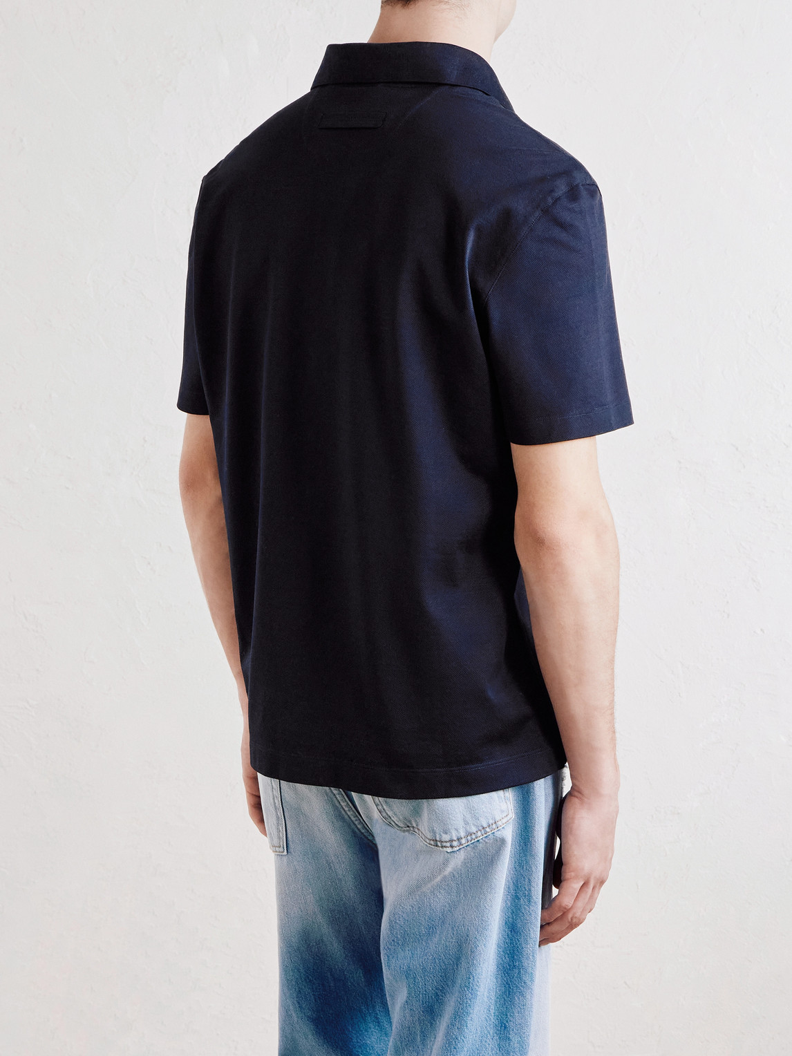 Knitted Cotton-Piqué Polo Shirt