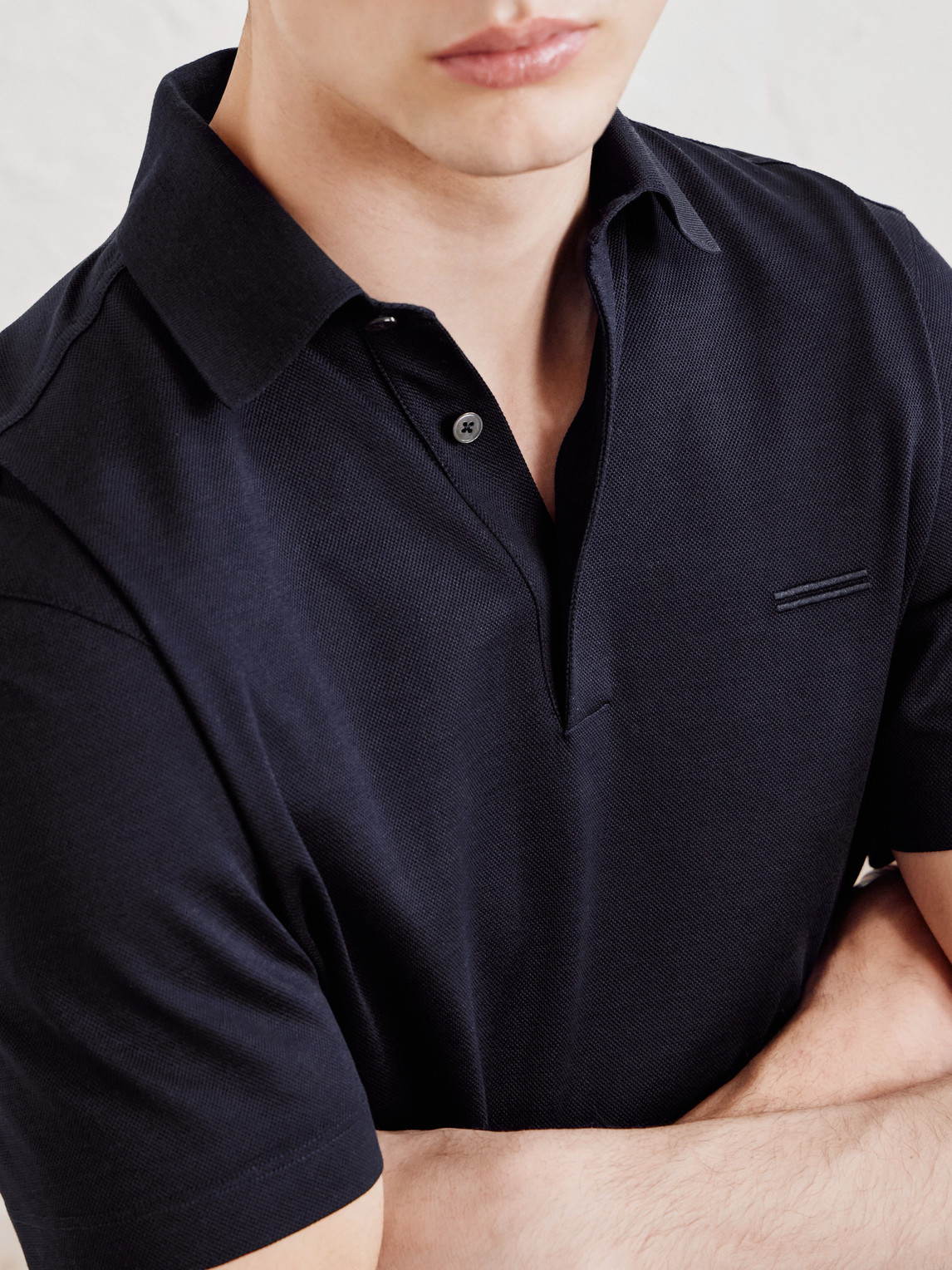 Knitted Cotton-Piqué Polo Shirt