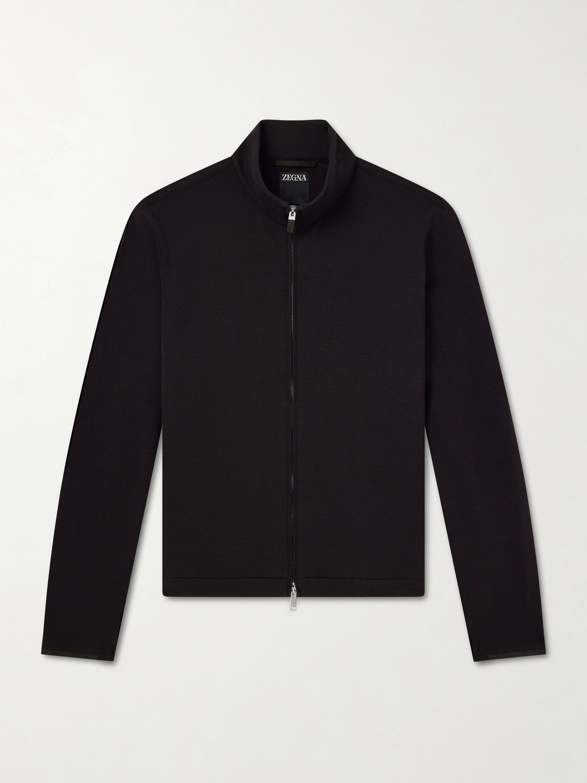 Zegna Honeycomb-Knit Cotton, Wool and Silk-Blend Zip-Up Sweater IT 50