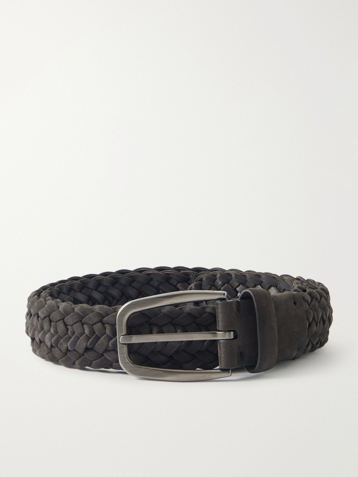 Zegna 3.2cm Woven Nubuck Belt EU 100