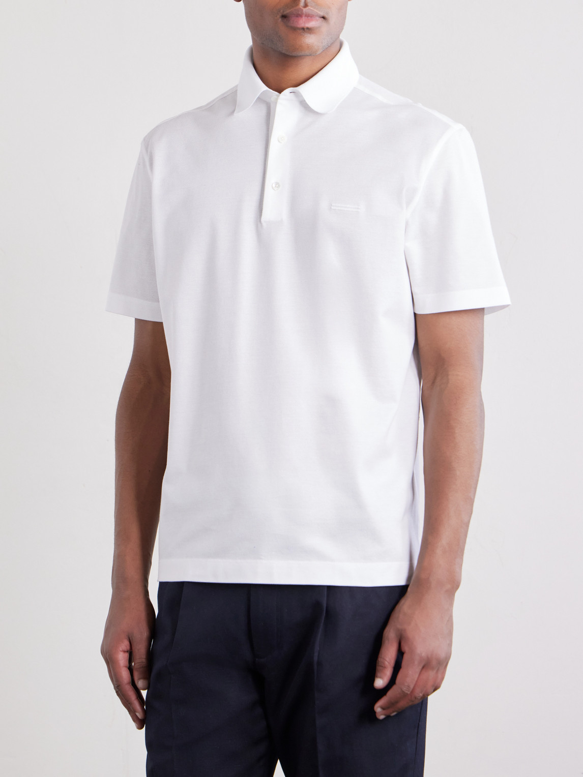 Knitted Cotton-Piqué Polo Shirt