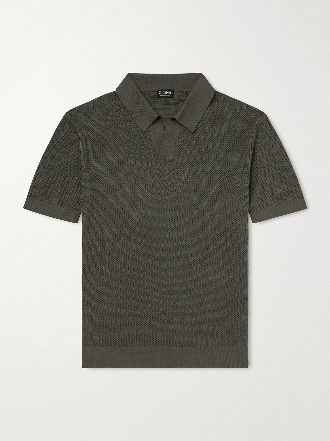 Zegna Slim-Fit Cotton-Piqué Polo Shirt IT 48