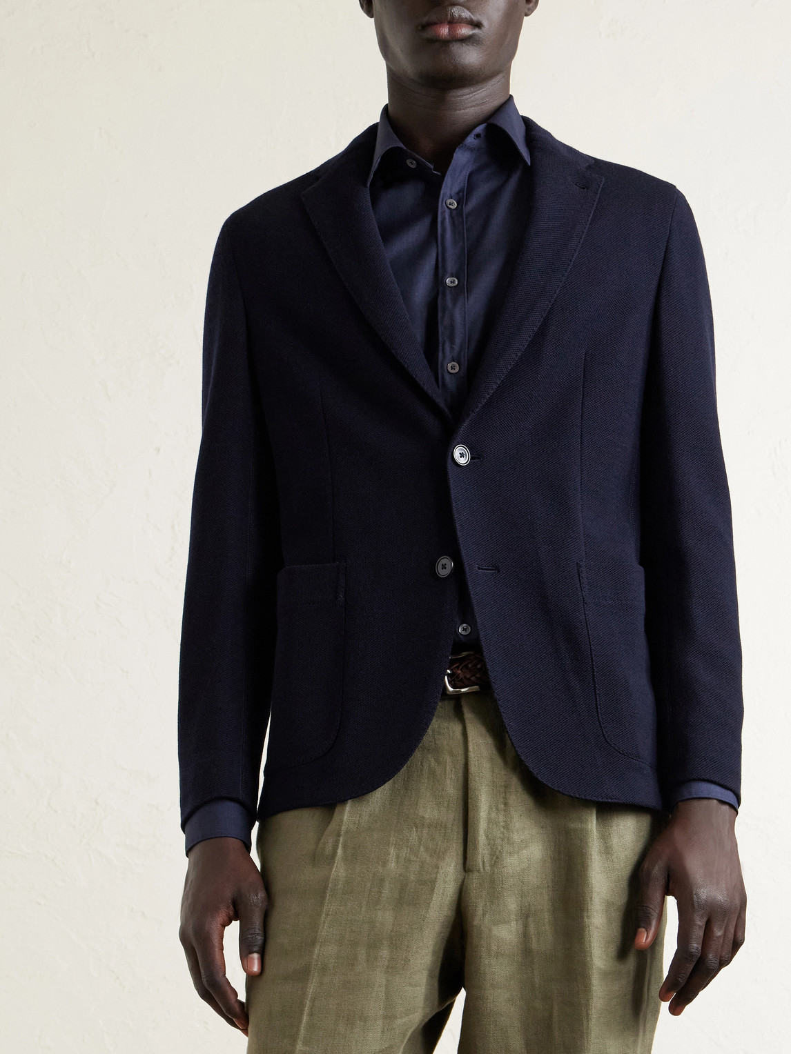 And Cotton-Blend Piqué Blazer
