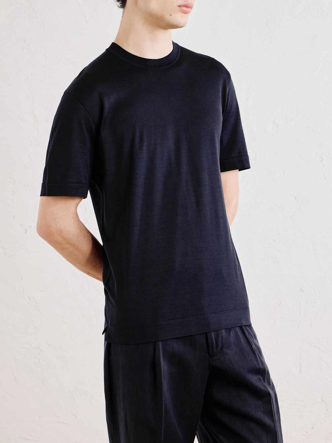 Cotton And Silk-Blend Jersey T-Shirt