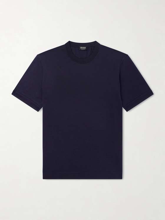 Ermenegildozegna Cotton and Silk-Blend T-Shirt