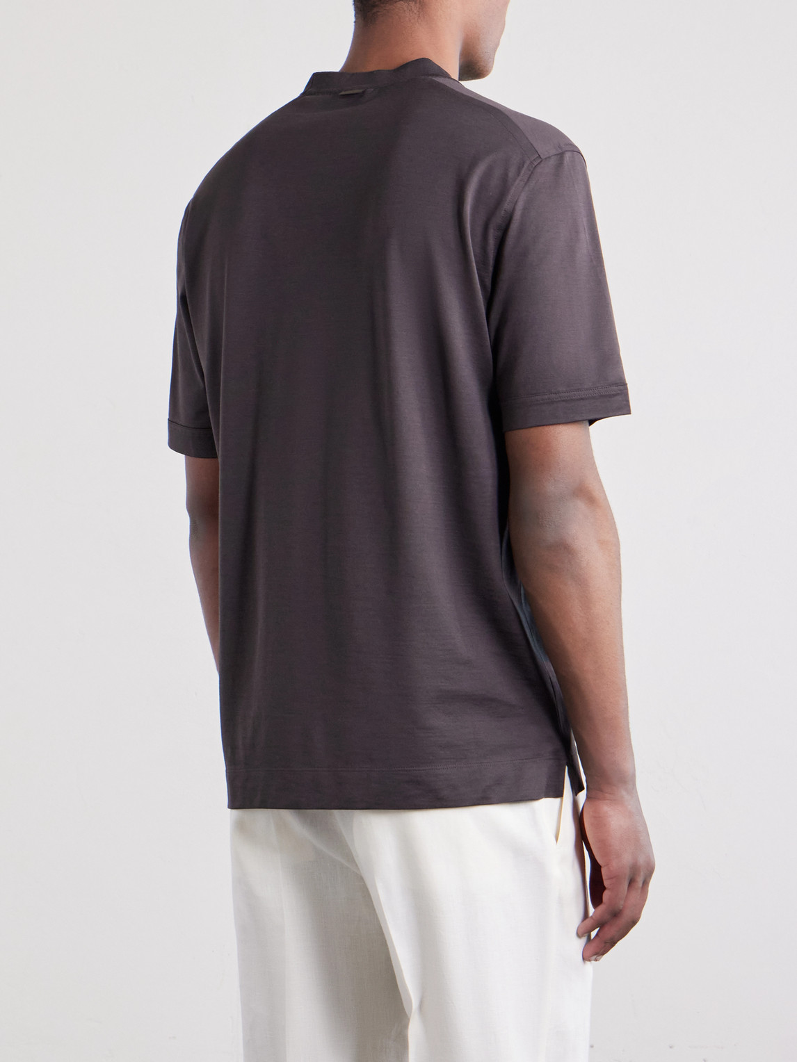 Cotton And Silk-Blend T-Shirt