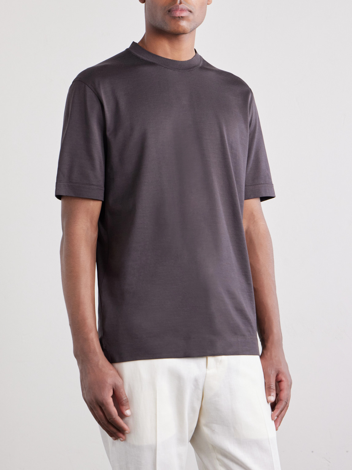 Cotton And Silk-Blend T-Shirt