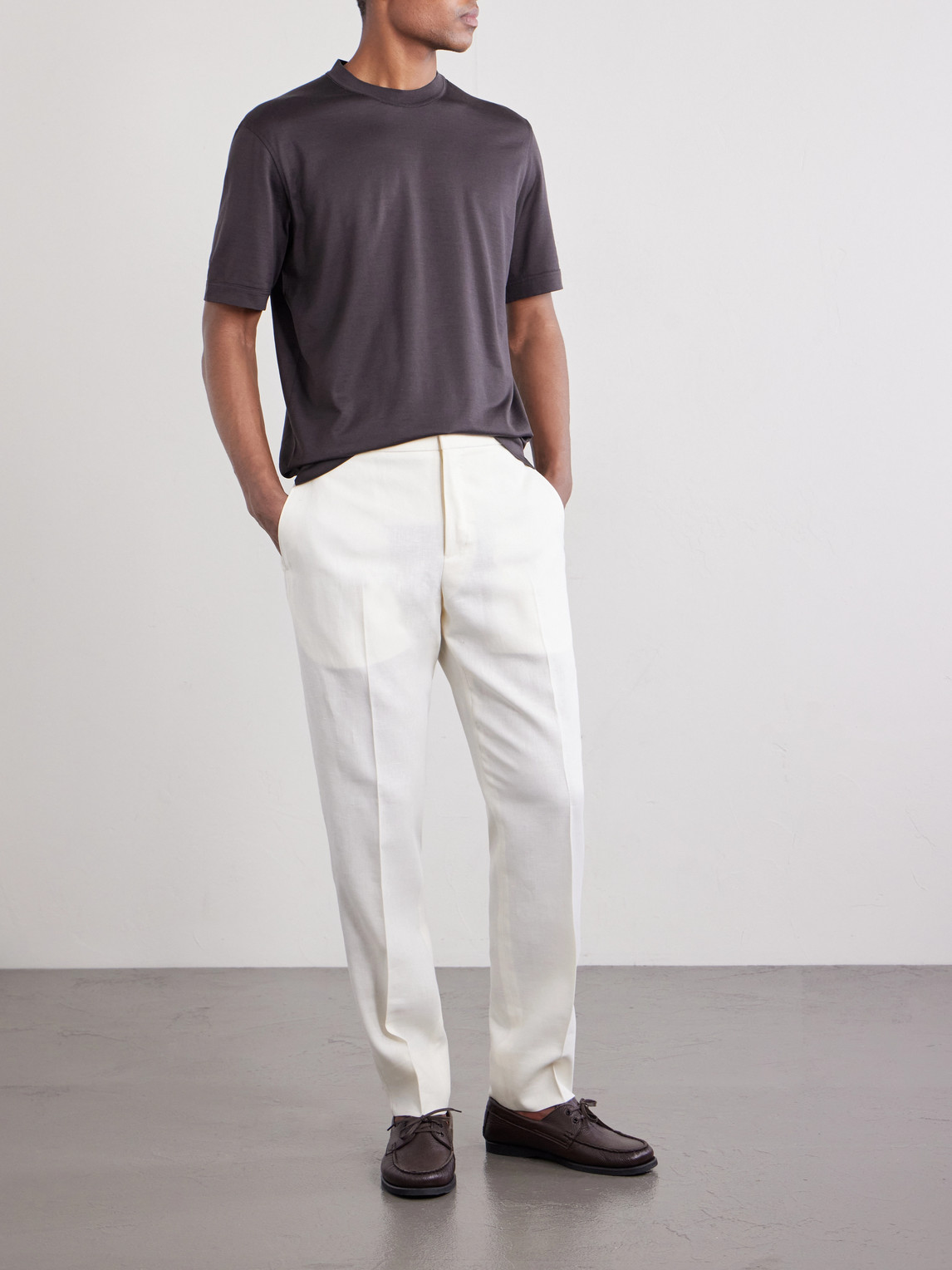 Cotton And Silk-Blend T-Shirt