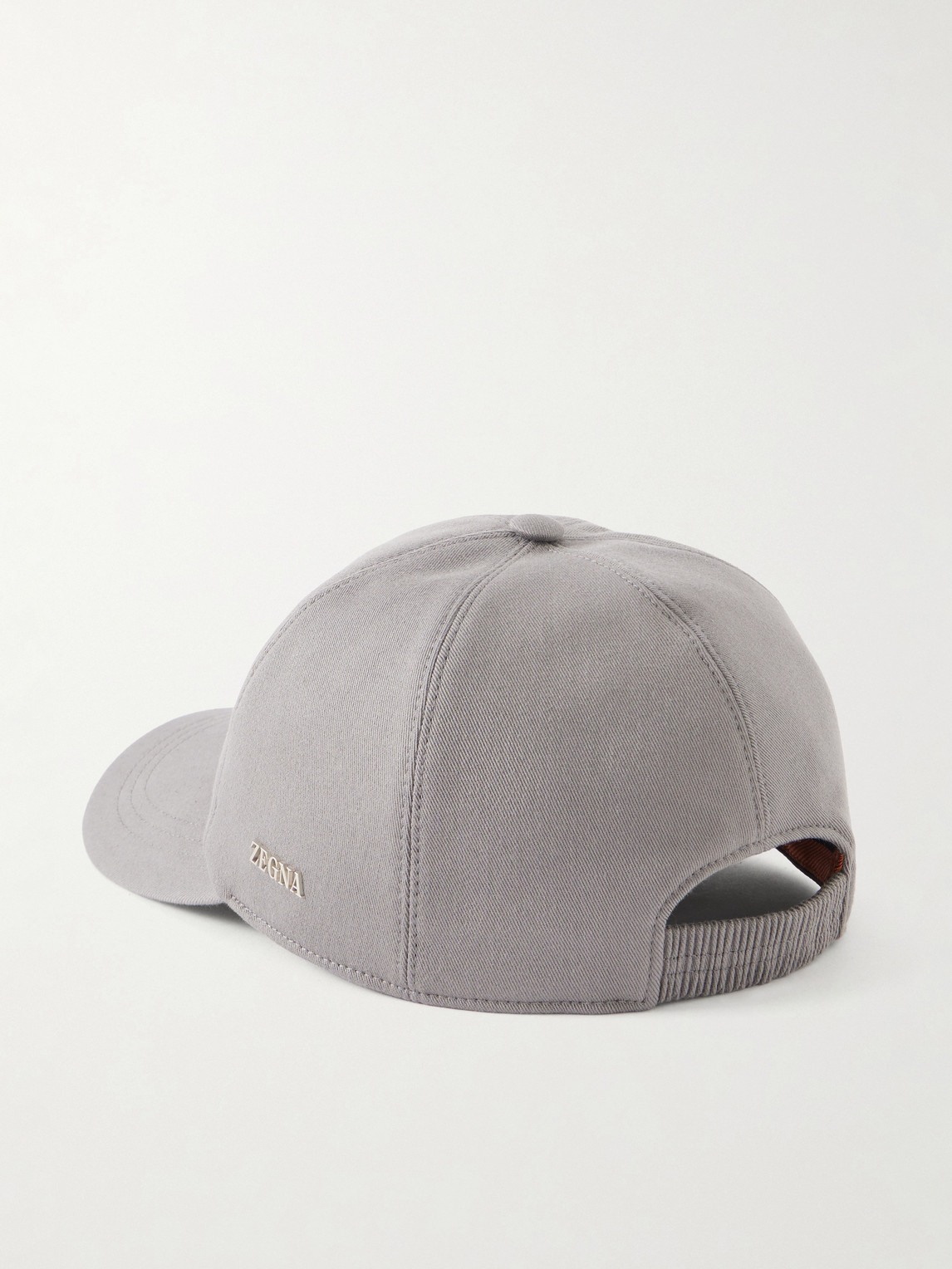 Zegna - Embroidered Cotton-twill Cap - Men - Gray - S 