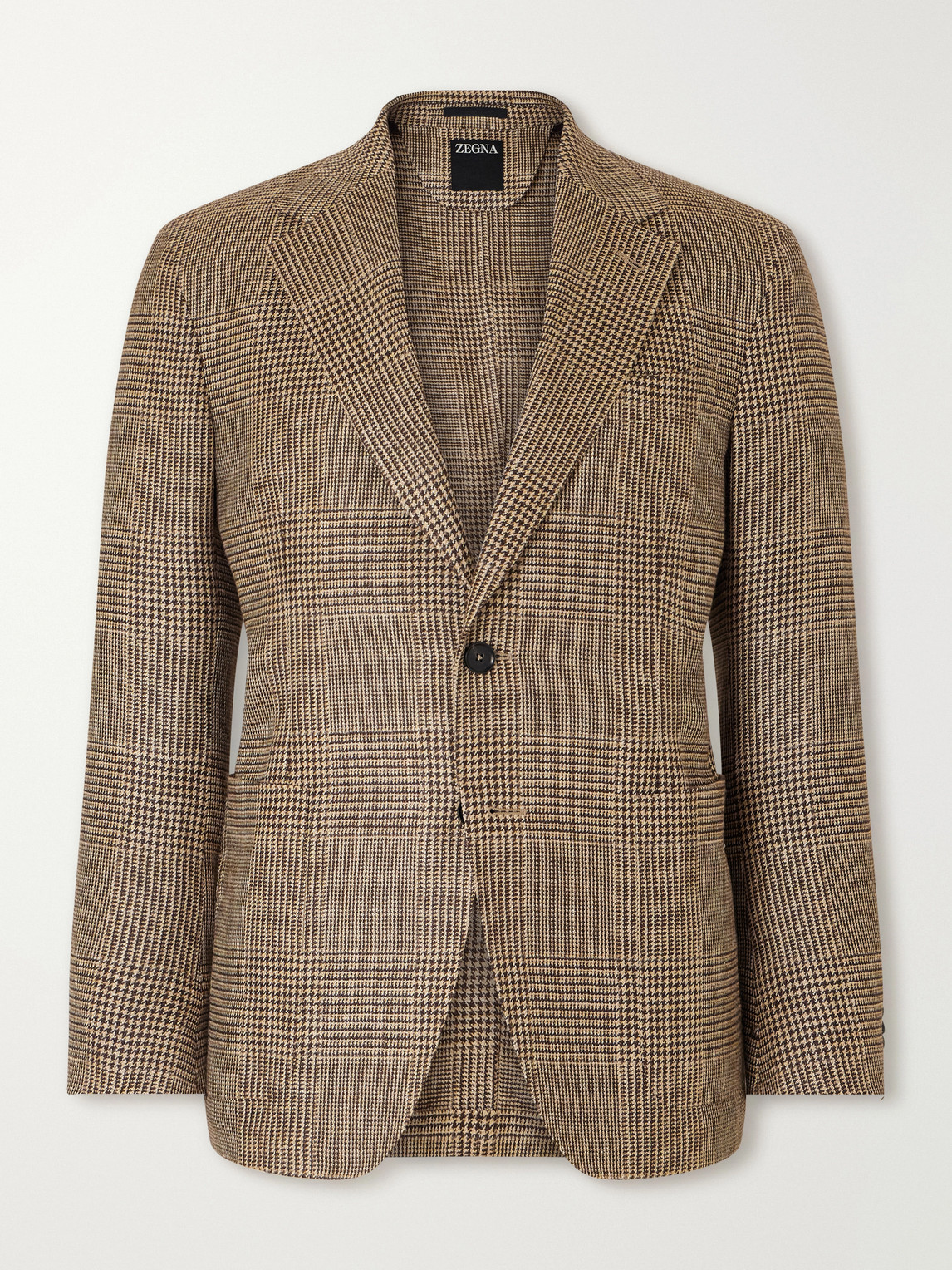 Zegna Houndstooth Linen, Silk and Wool-Blend Blazer IT 46