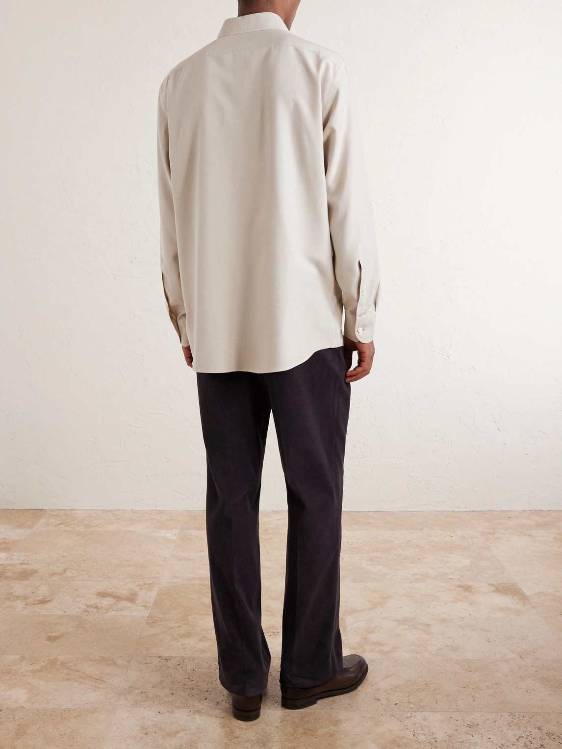Garment-Dyed Mulberry Silk Shirt