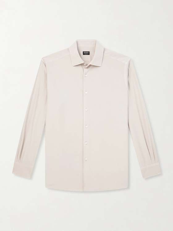 Ermenegildozegna Garment-Dyed Mulberry Silk Shirt