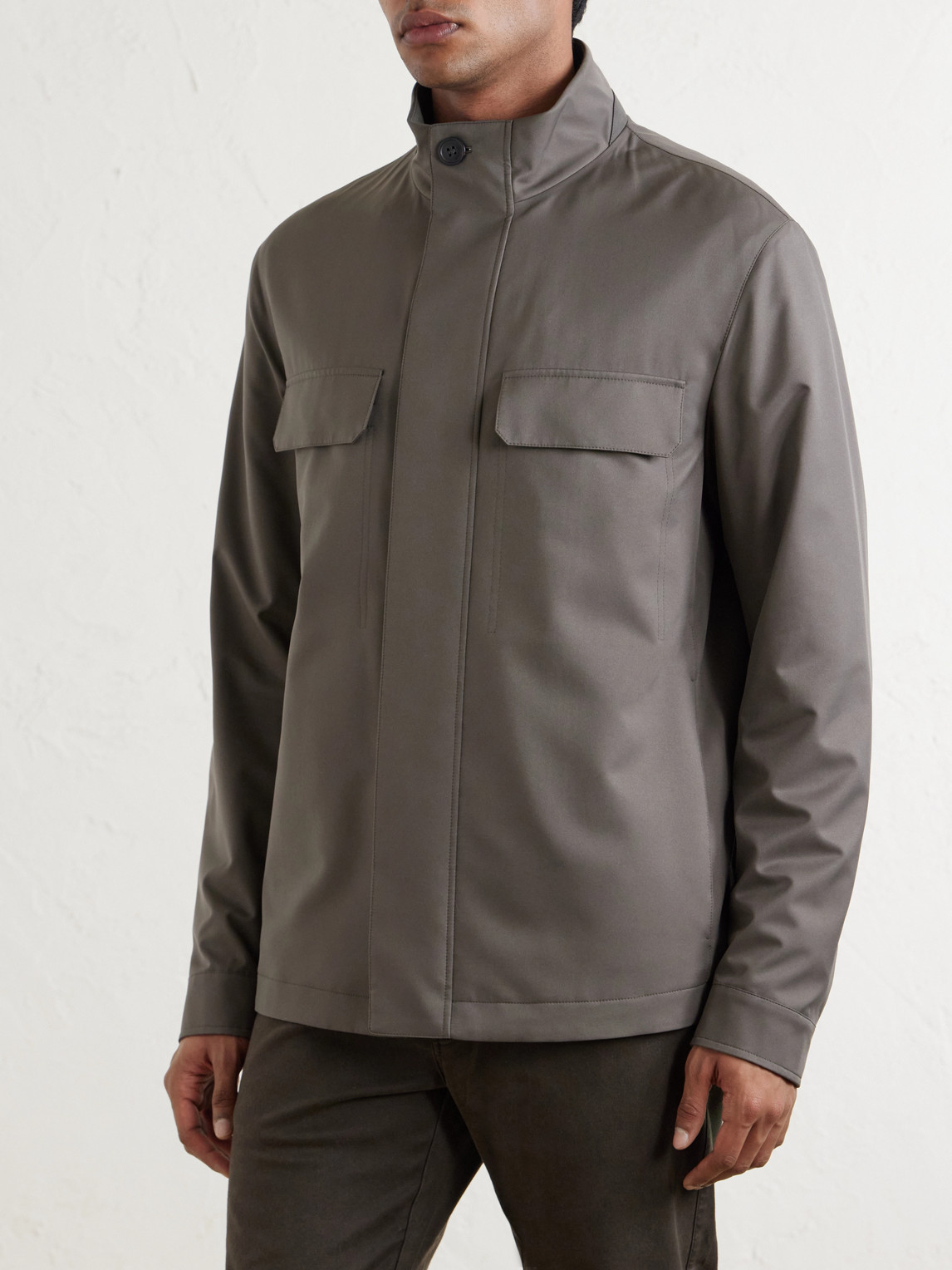 Zegna Shell Jacket In Gray