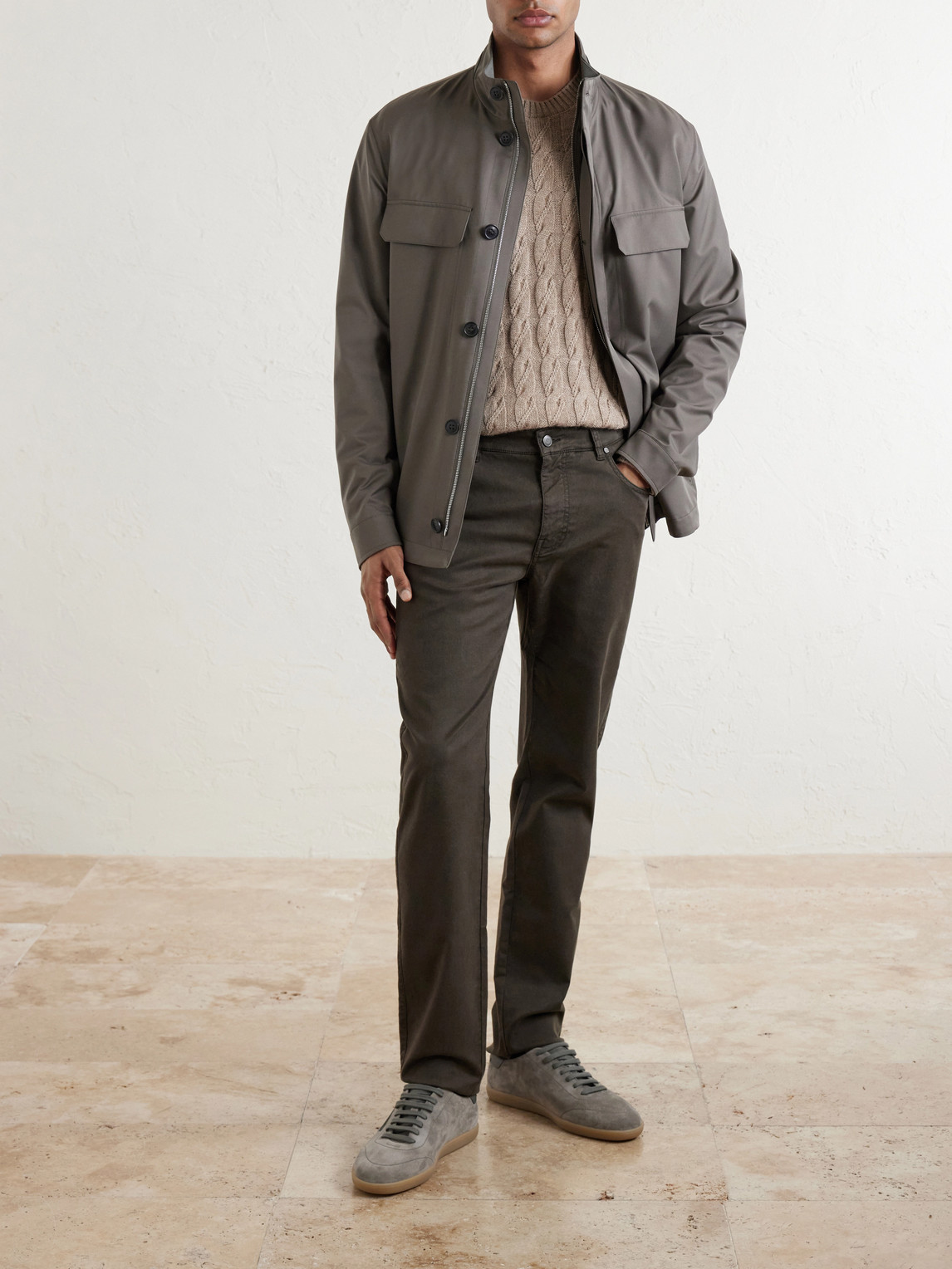 Zegna Shell Jacket In Gray