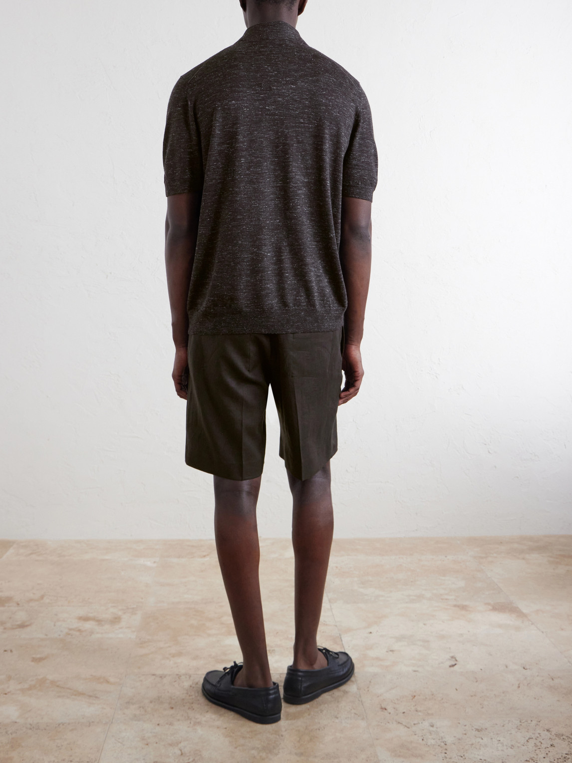 Silk, Cashmere And Linen-Blend Polo Shirt