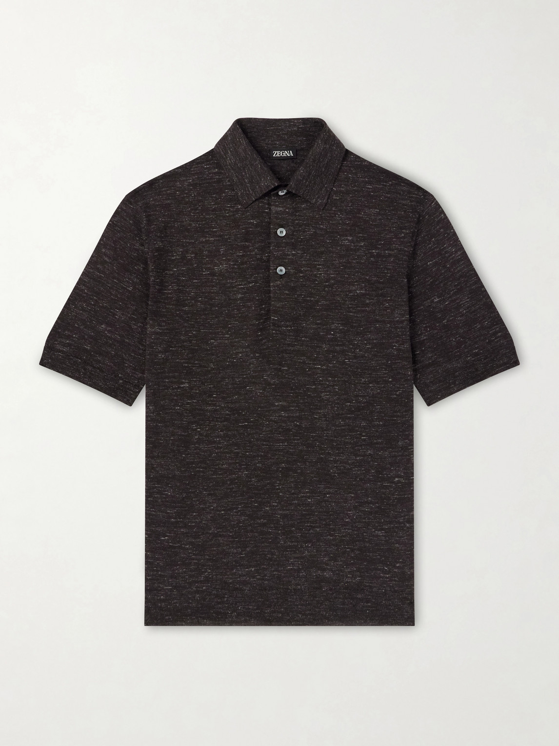 Zegna Silk, Cashmere and Linen-Blend Polo Shirt IT 52