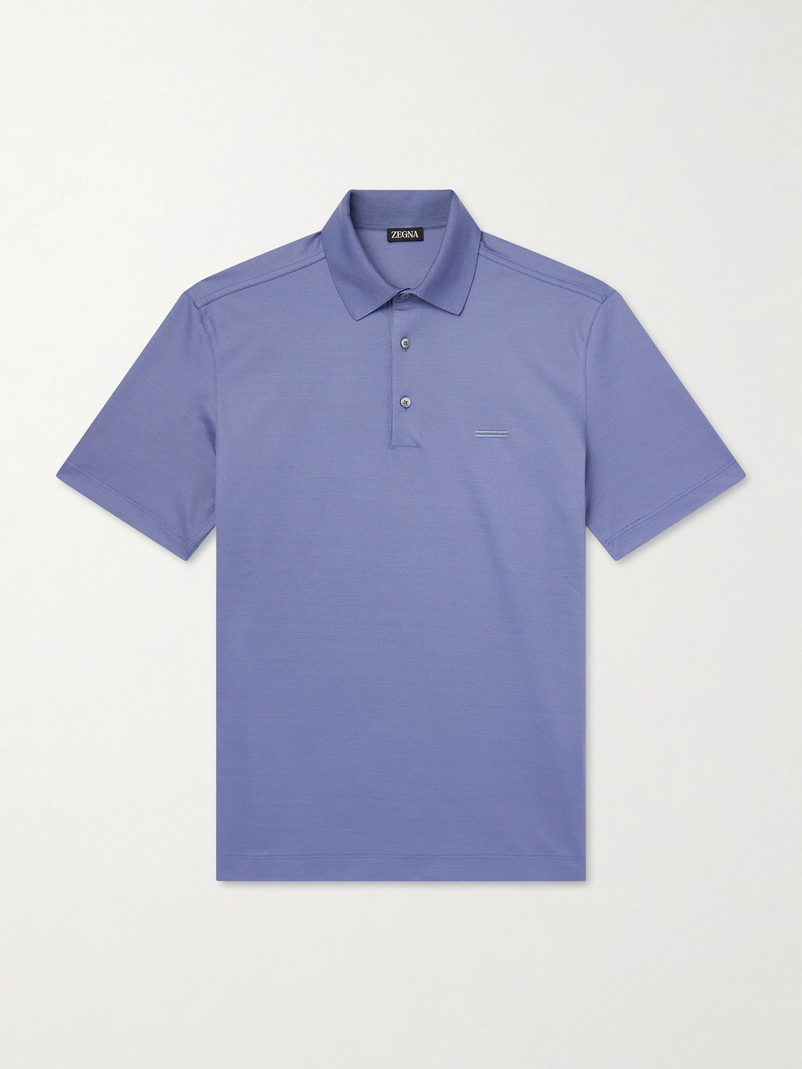 Zegna Knitted Cotton-Piqué Polo Shirt IT 48