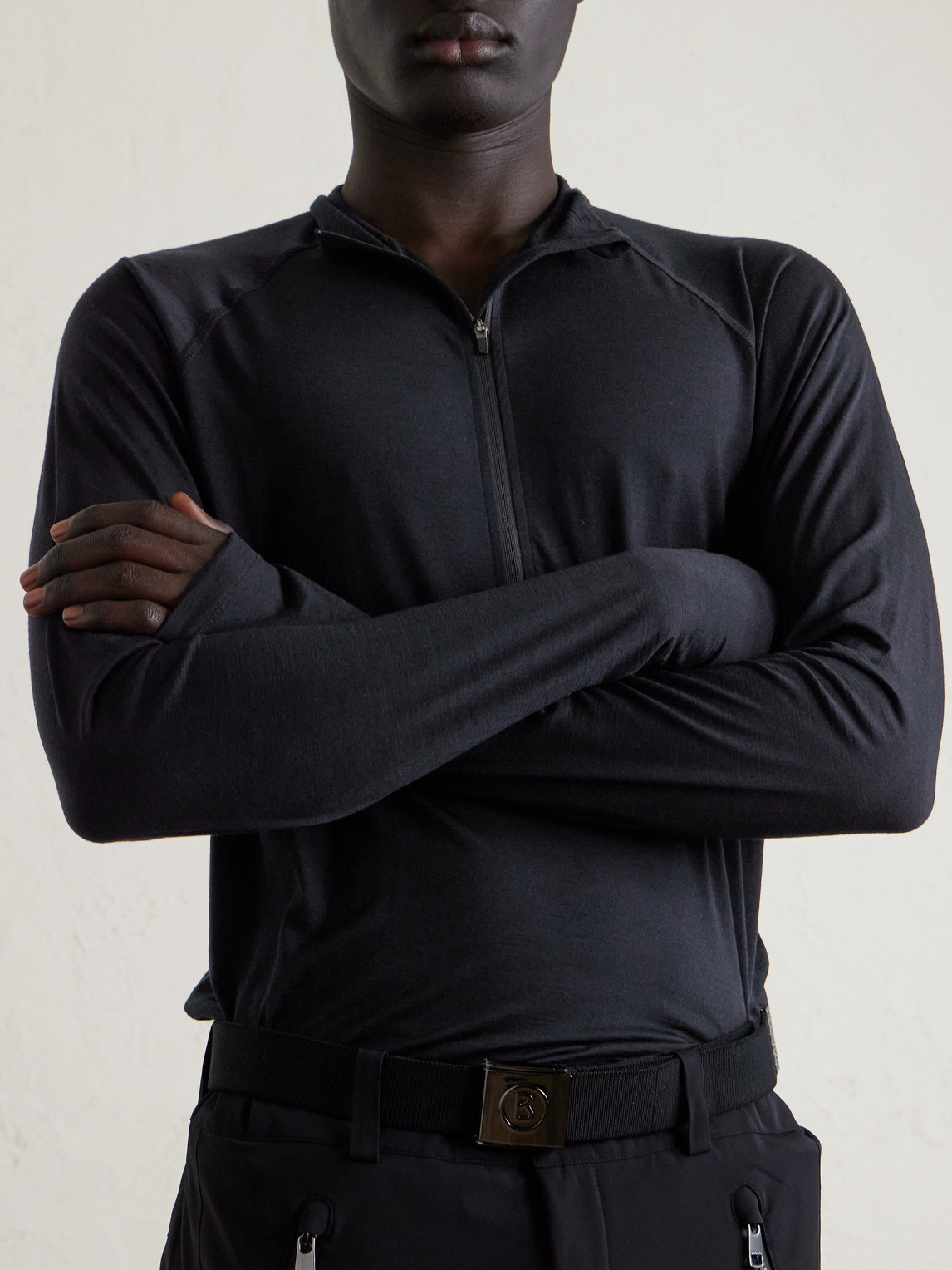  Houdini - Desoli Solid Merino™ Half-zip Ski Base Layer - Men - Black - S 