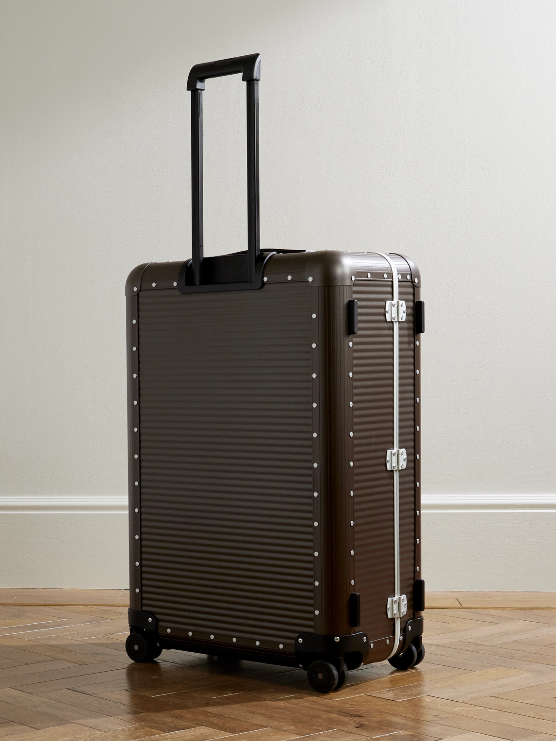  Fpm Milano - Bank Spinner 76cm Leather-trimmed Polycarbonate And Aluminium Suitcase - Men - Brown 