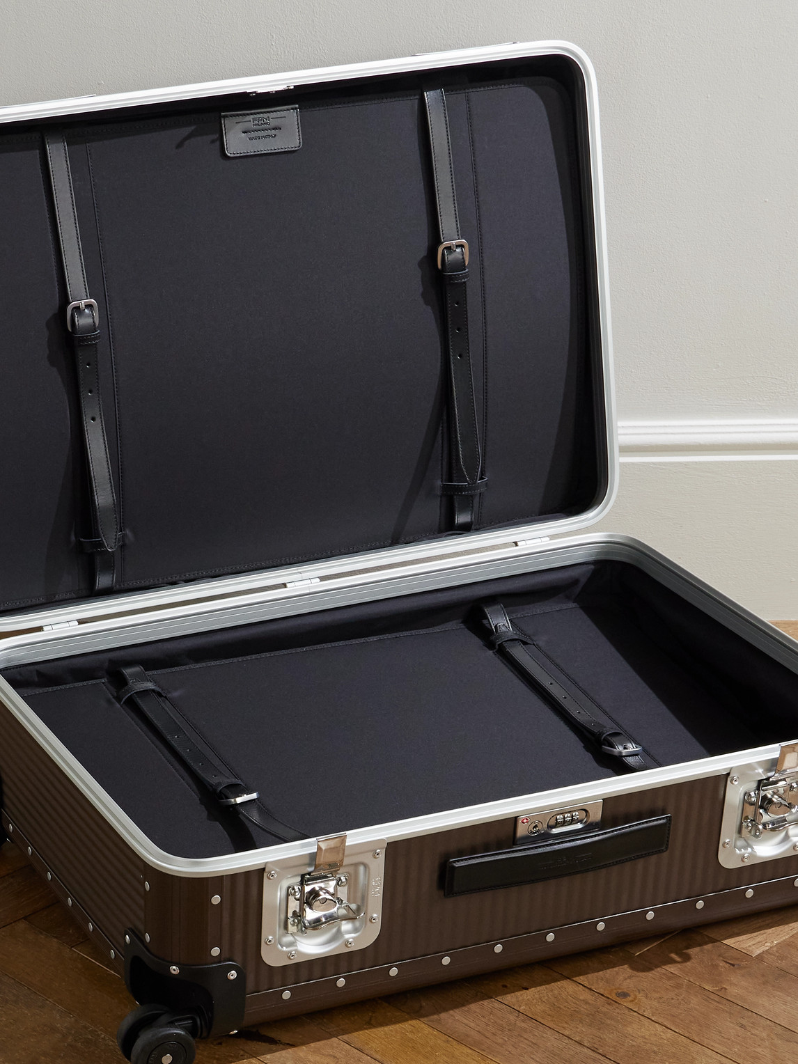  Fpm Milano - Bank Spinner 76cm Leather-trimmed Polycarbonate And Aluminium Suitcase - Men - Brown 