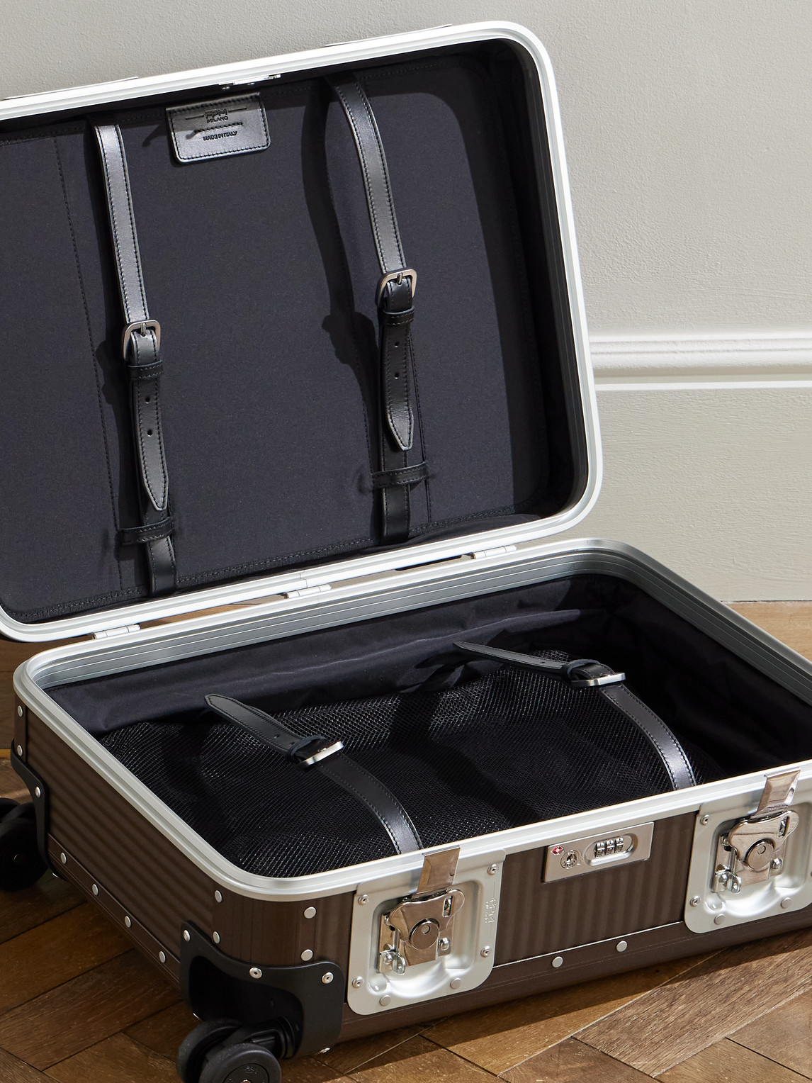  Fpm Milano - Bank Spinner 55cm Rubber-trimmed Aluminum Suitcase - Men - Brown 