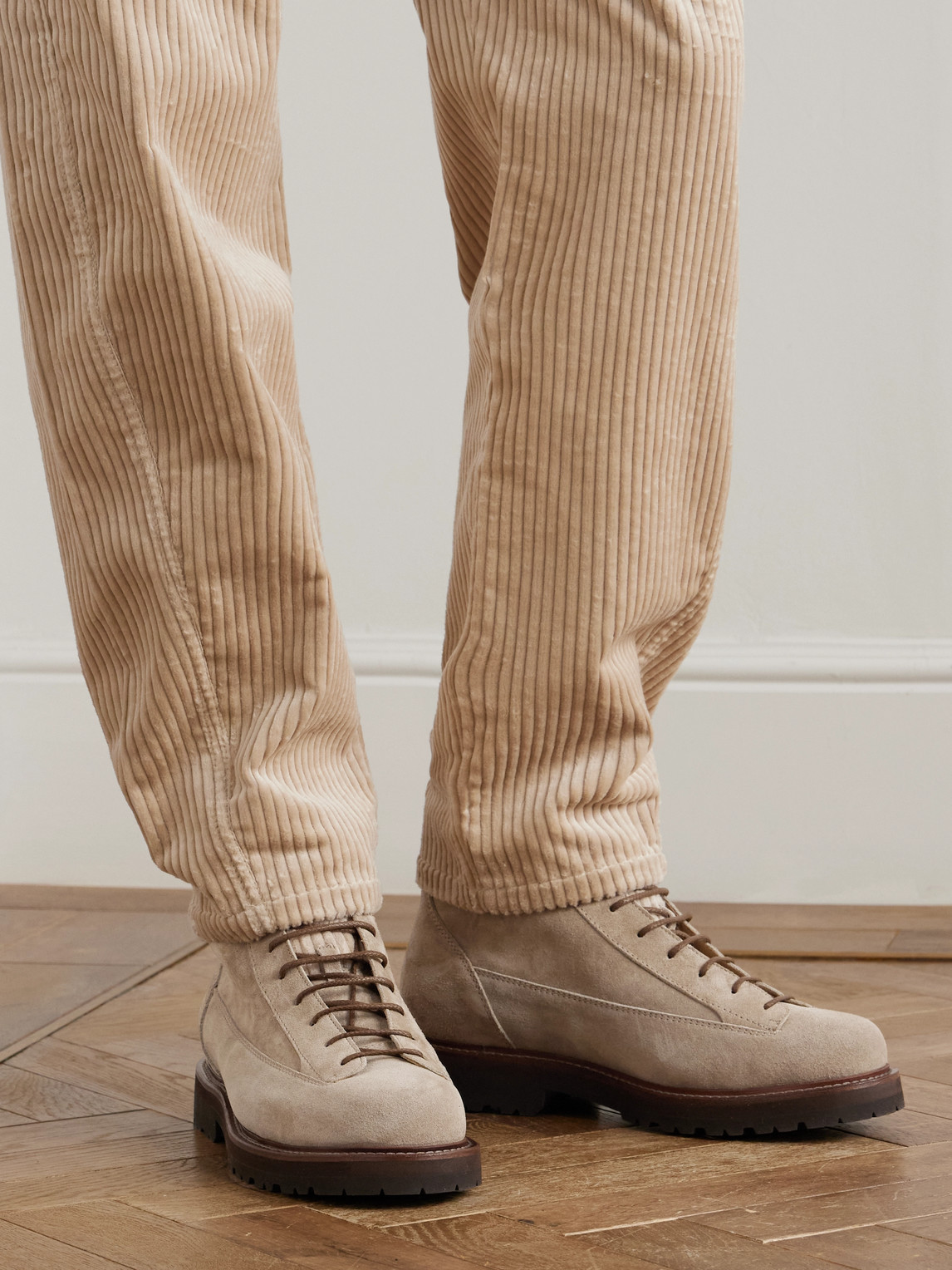 Polacco Velvet-Trimmed Suede Hiking Boots — 2