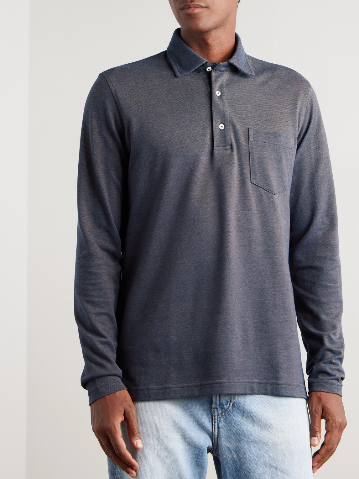  Sid Mashburn - Pima Cotton-piqué Polo Shirt - Men - Blue - S 