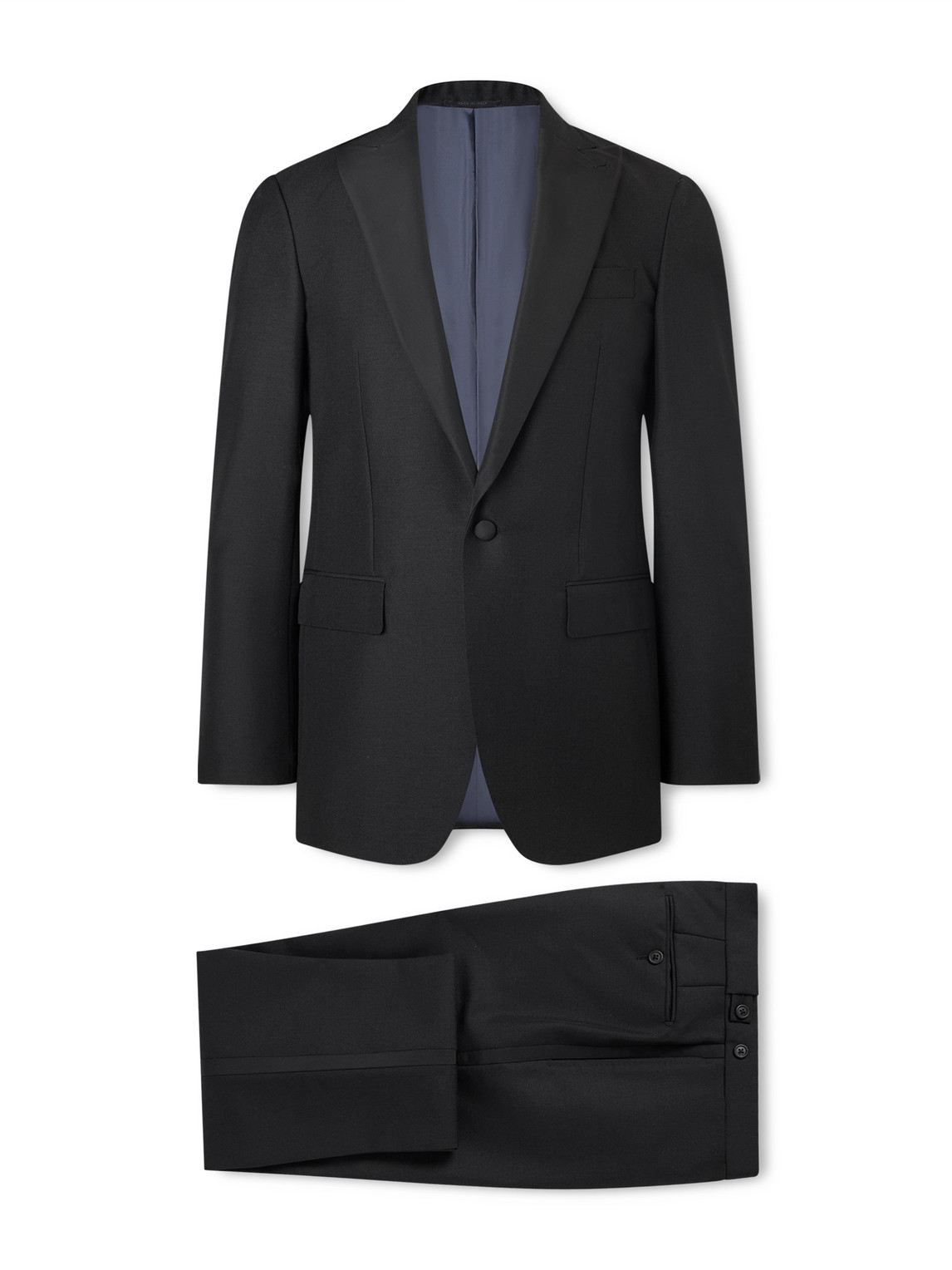 Sid Mashburn Kincaid No. 3 Wool And Mohair-blend Tuxedo Jacket In Black