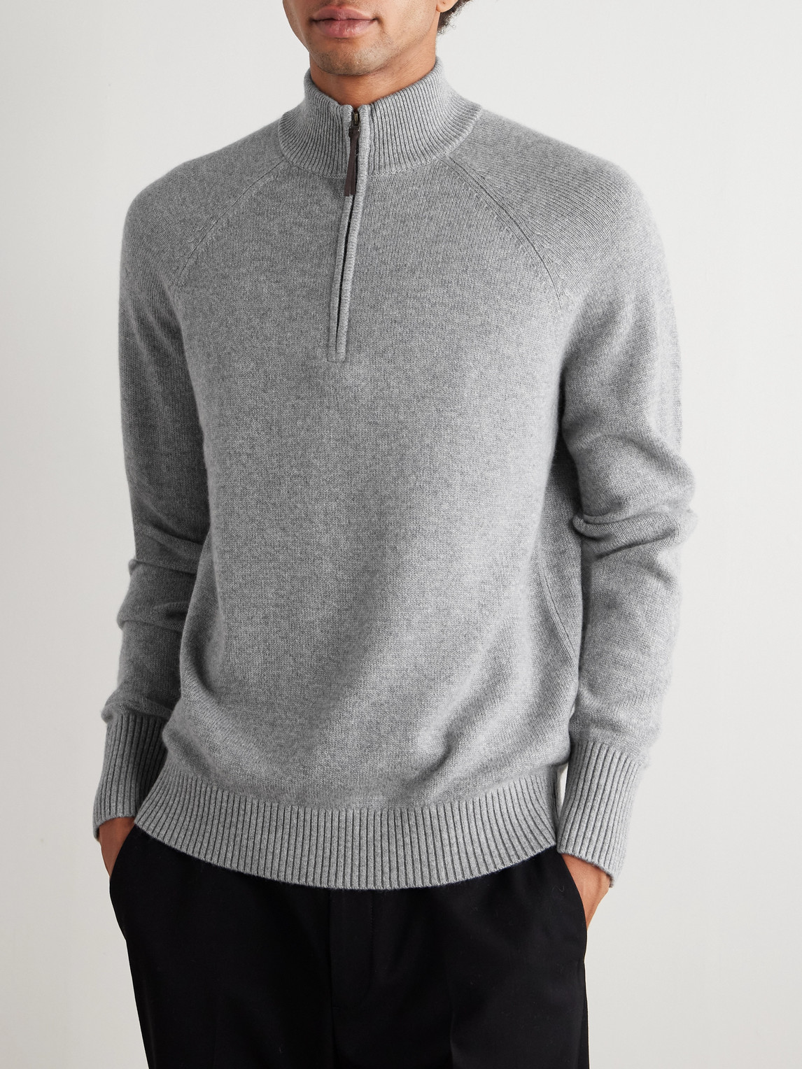 Sid Mashburn Cashmere Half-zip Sweater In Blue