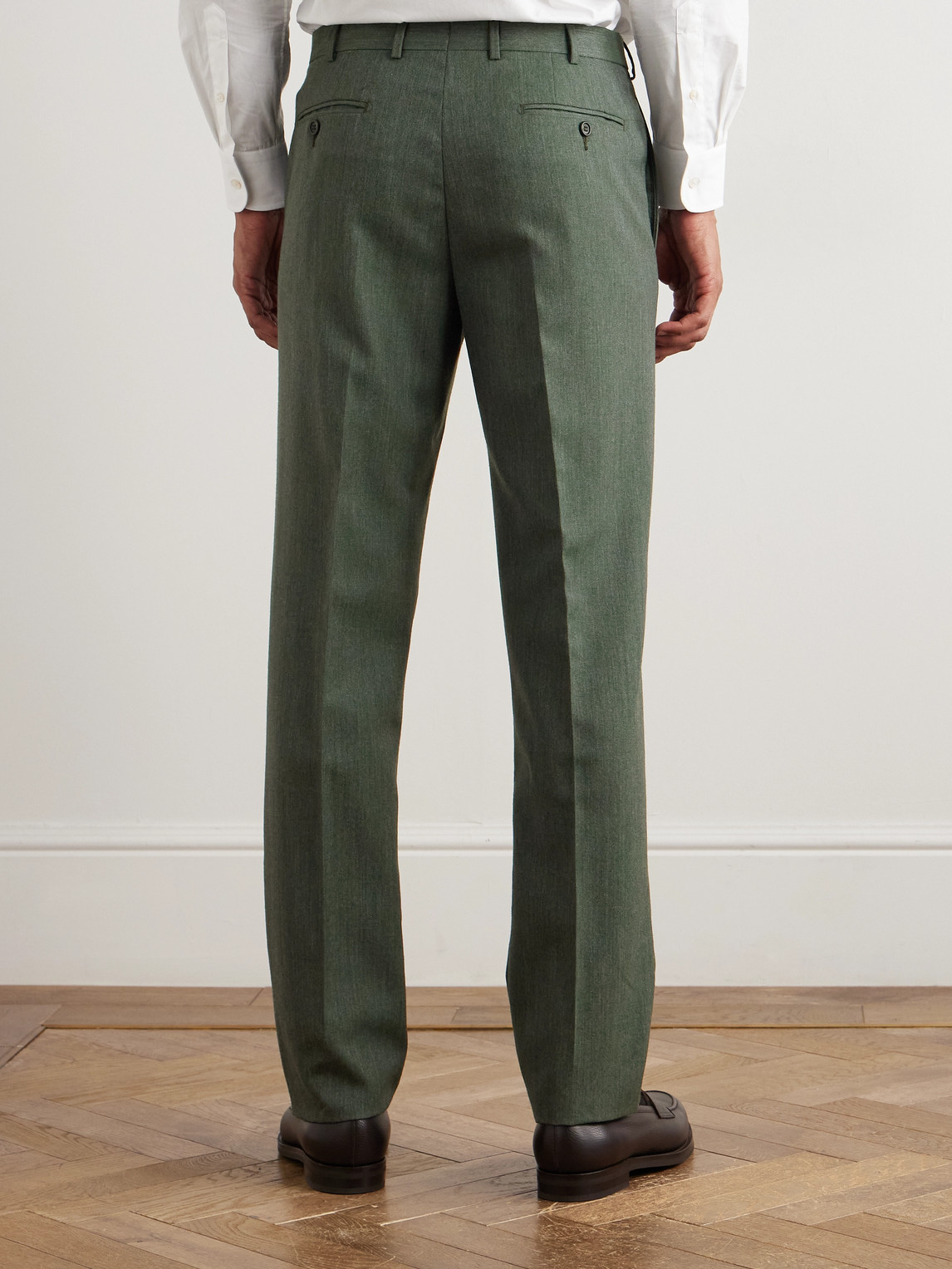 Sid Mashburn Kincaid No. 3 Straight-leg Wool Suit Trousers In Green