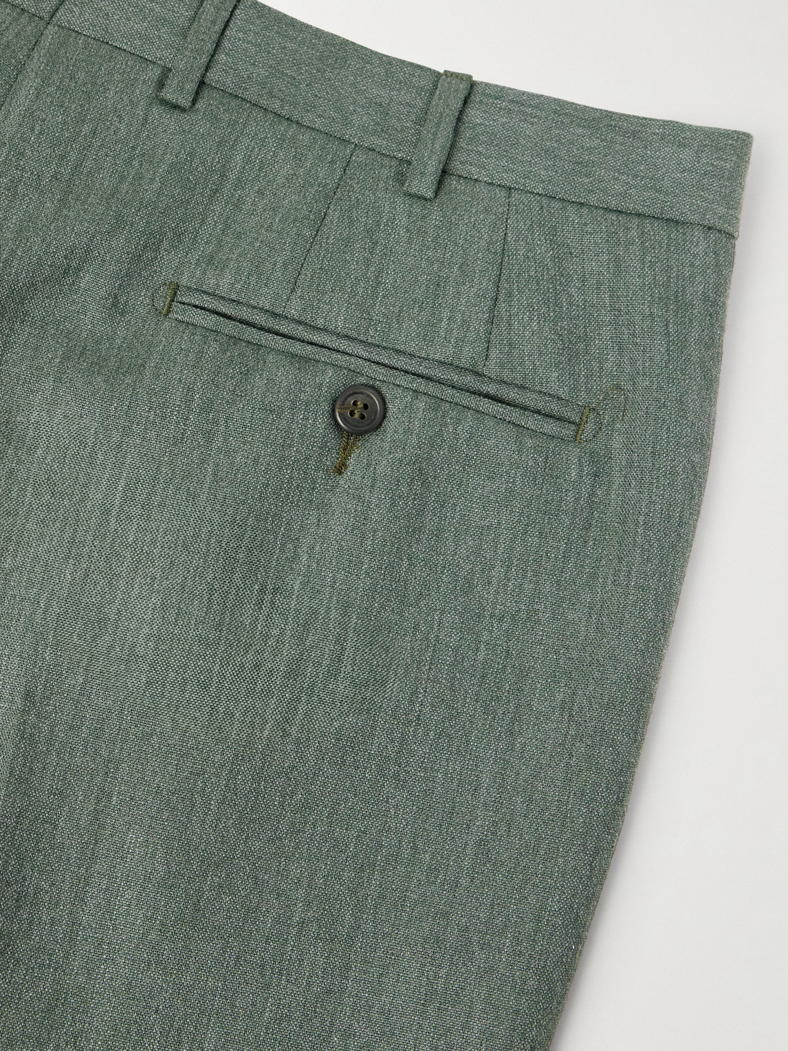 Sid Mashburn Kincaid No. 3 Straight-leg Wool Suit Trousers In Green