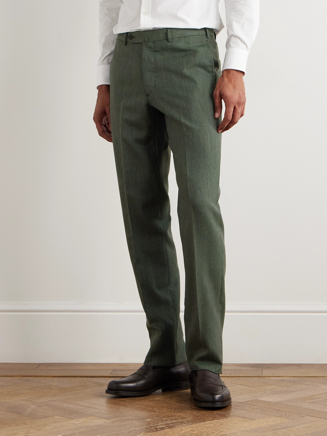 Sid Mashburn Kincaid No. 3 Straight-leg Wool Suit Trousers In Green