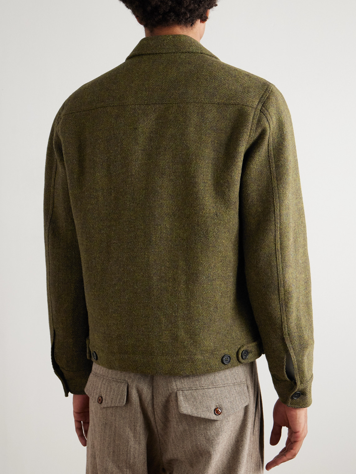 Sid Mashburn Scrambler Harris Wool-tweed Jacket In Green